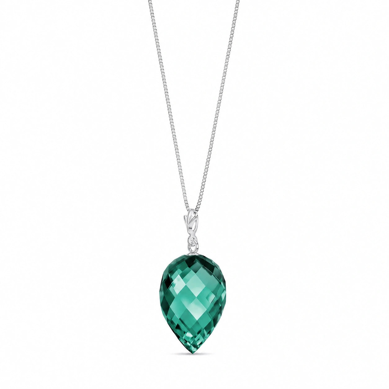 White Gold Pendant Necklace Blue Topaz 10K — Ornella
