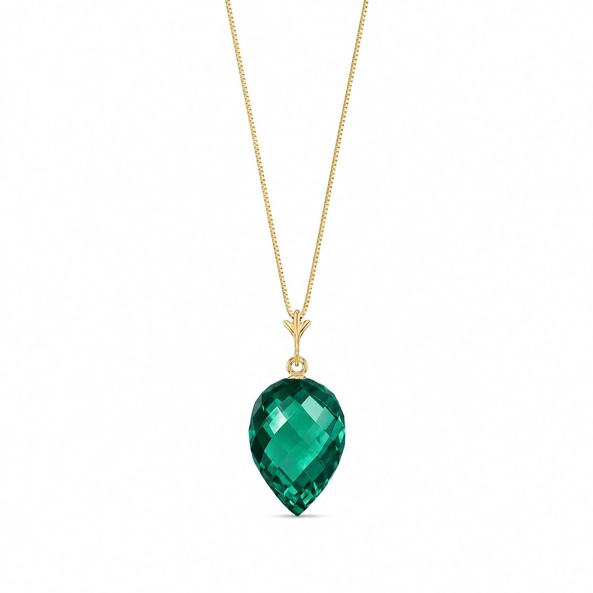 Yellow Gold Pendant Necklace Blue Topaz 10K — Ornella