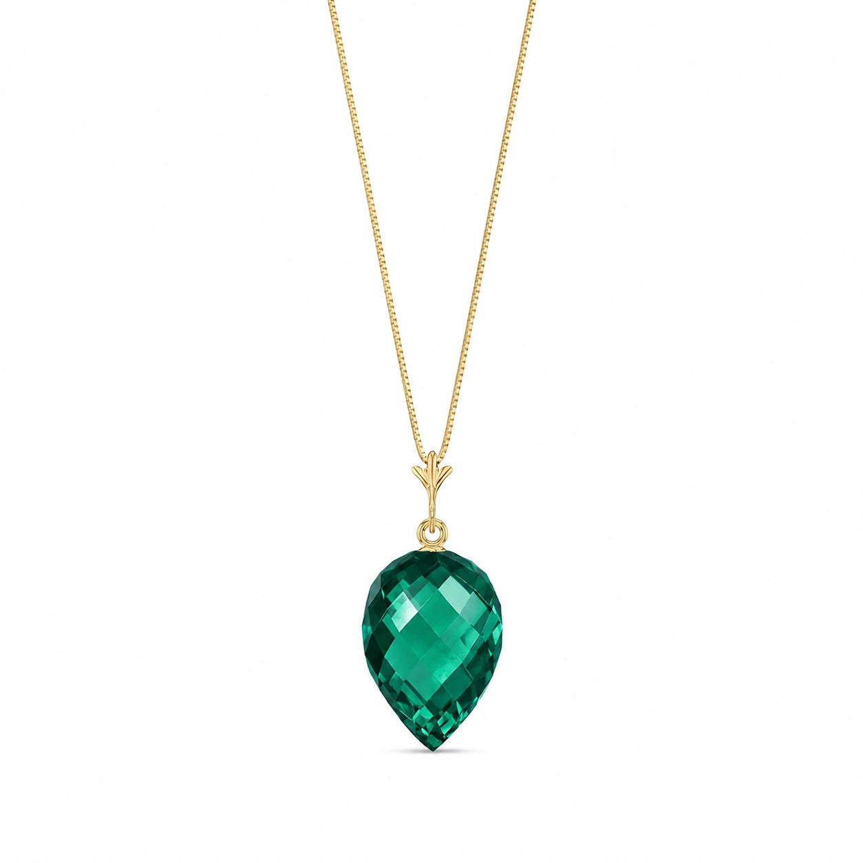 Yellow Gold Pendant Necklace Blue Topaz 10K — Ornella