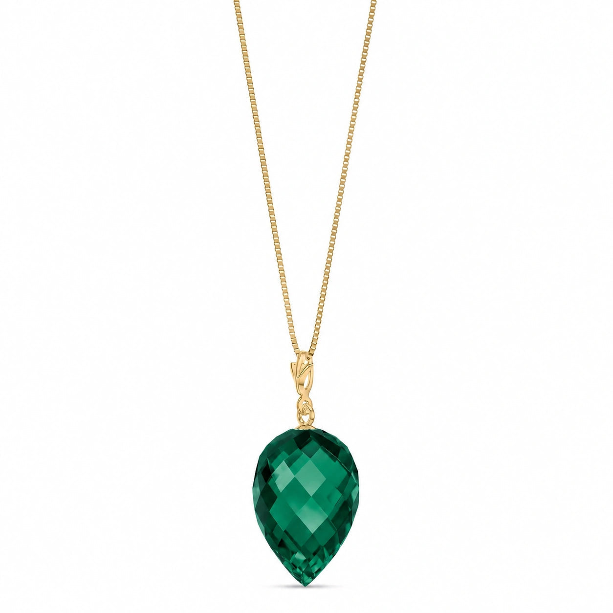 Yellow Gold Pendant Necklace Blue Topaz 10K — Ornella