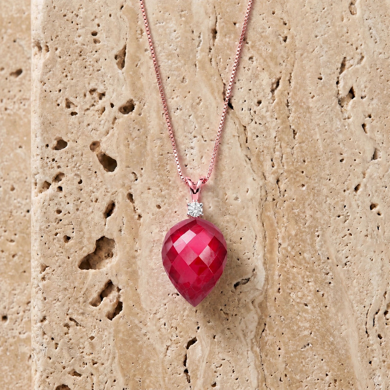 Rose Gold Pendant Necklace Citrine 10K — Ornella