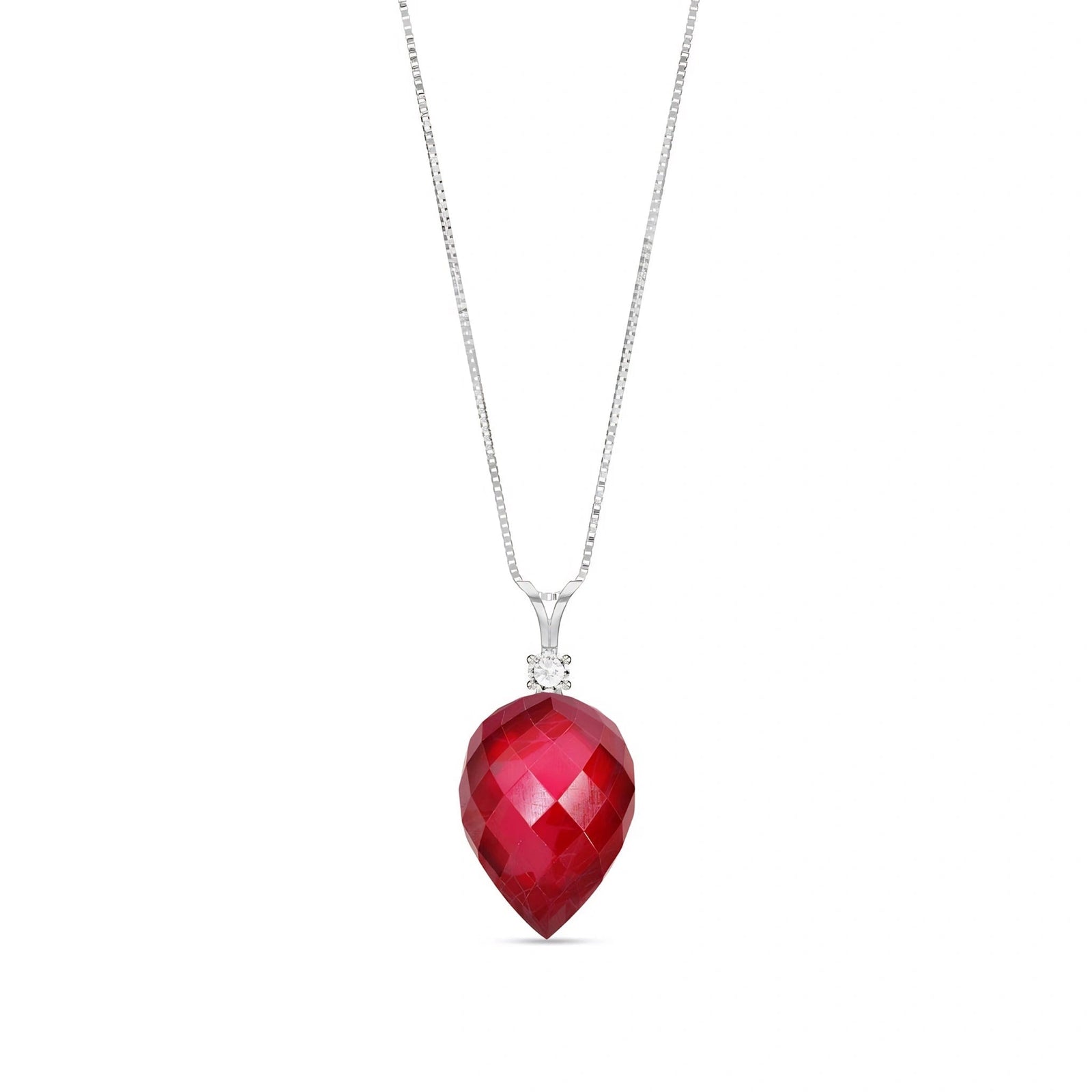 White Gold Pendant Necklace Citrine 10K — Ornella