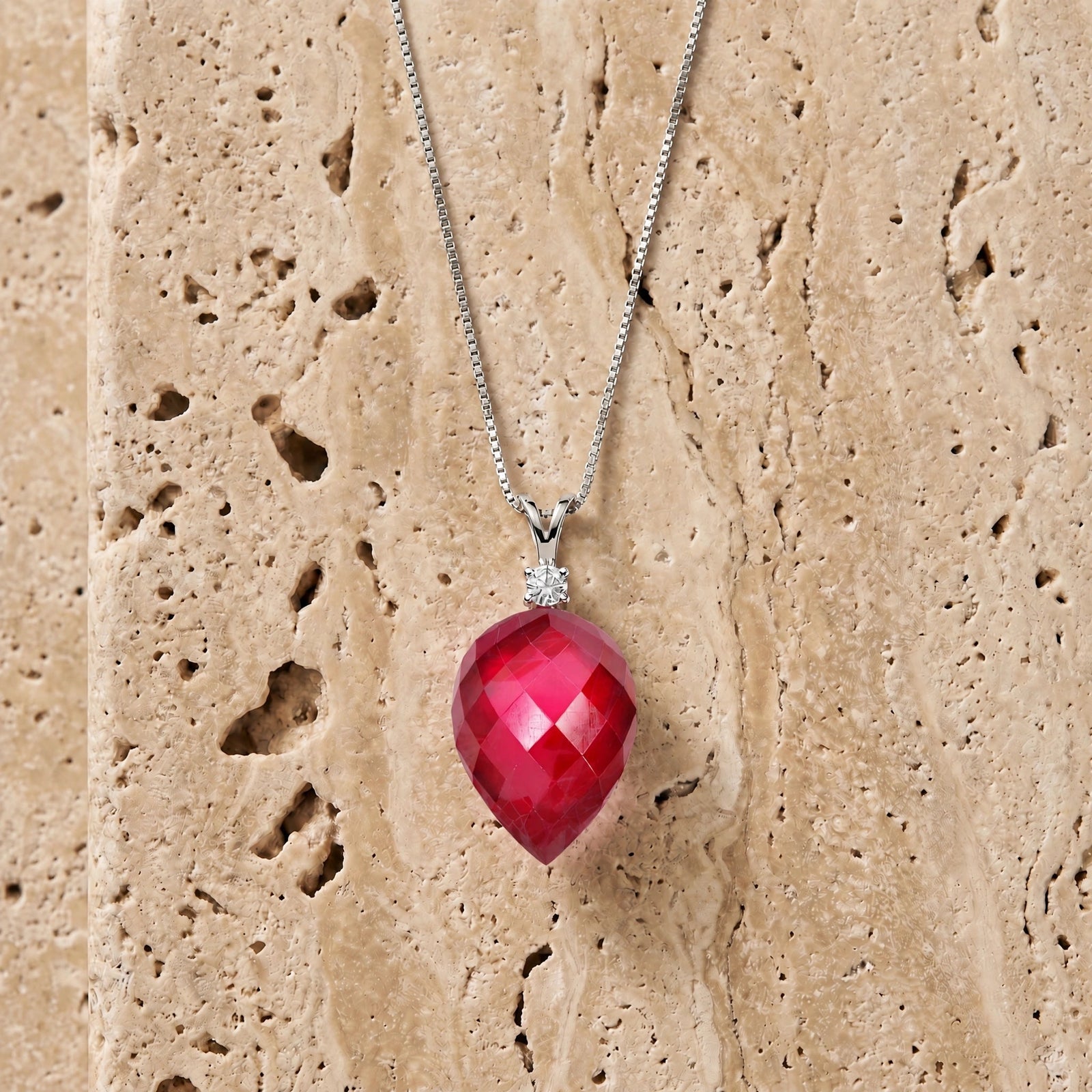 White Gold Pendant Necklace Citrine 10K — Ornella