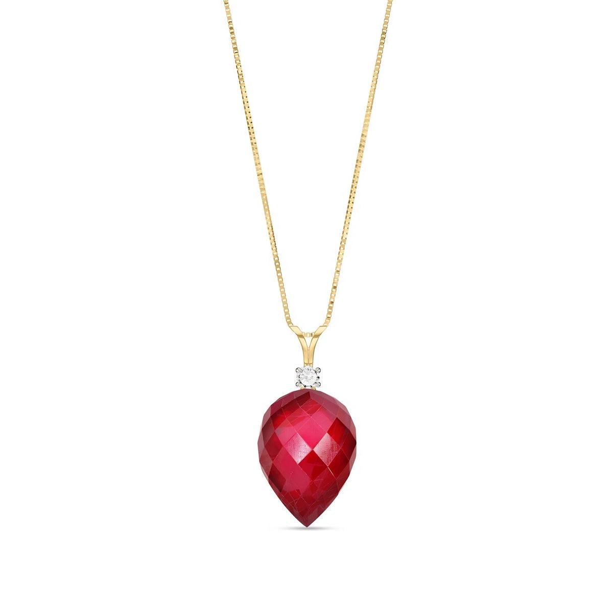 Yellow Gold Pendant Necklace Citrine 10K — Ornella