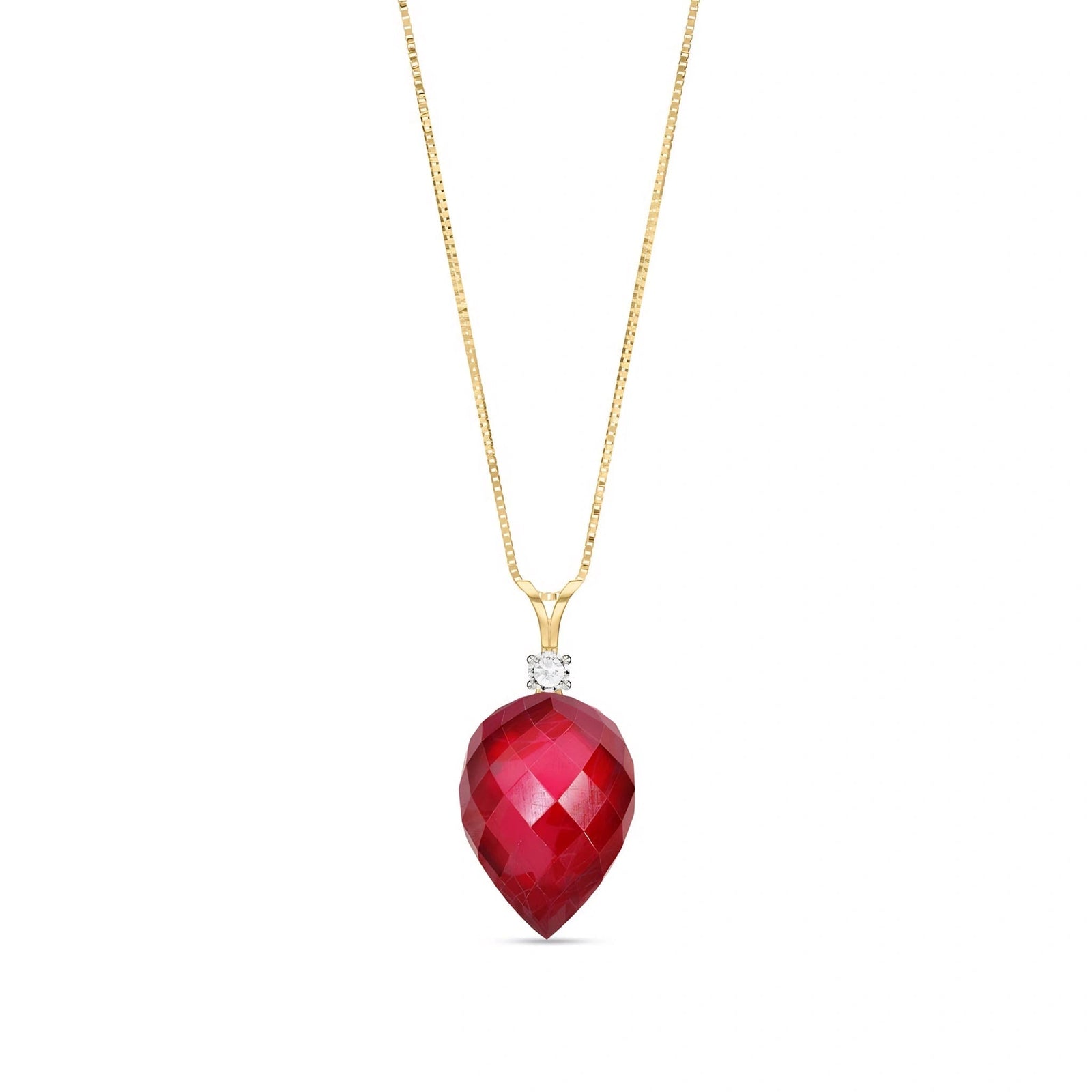 Yellow Gold Pendant Necklace Citrine 10K — Ornella
