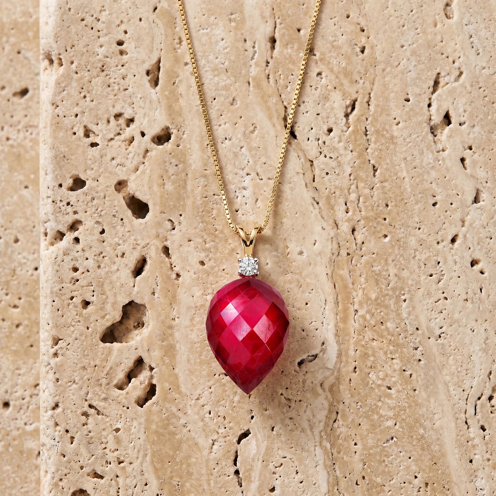 Yellow Gold Pendant Necklace Citrine 10K — Ornella