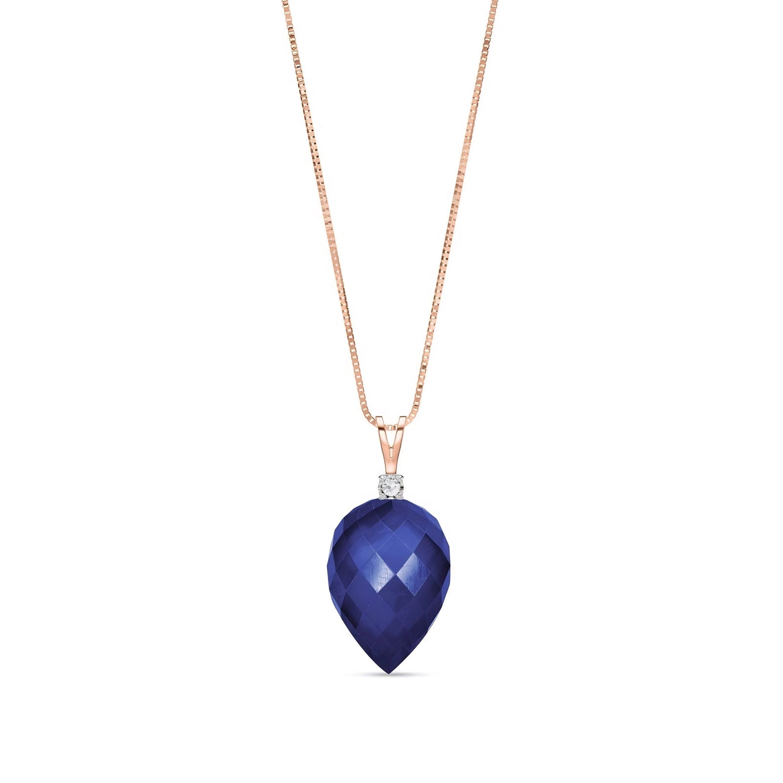 Rose Gold Pendant Necklace Emerald 10K — Ornella