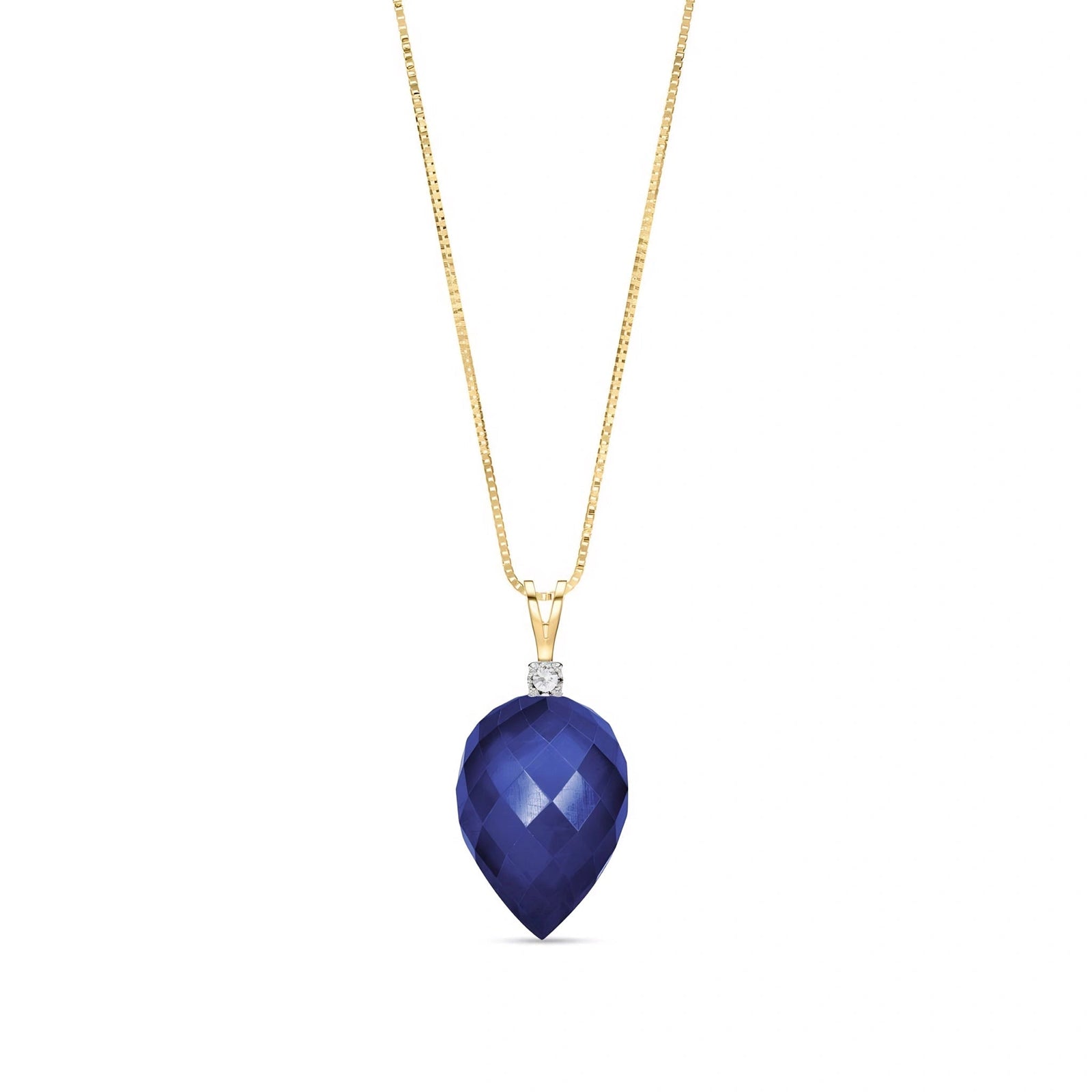 Yellow Gold Pendant Necklace Emerald 10K — Ornella