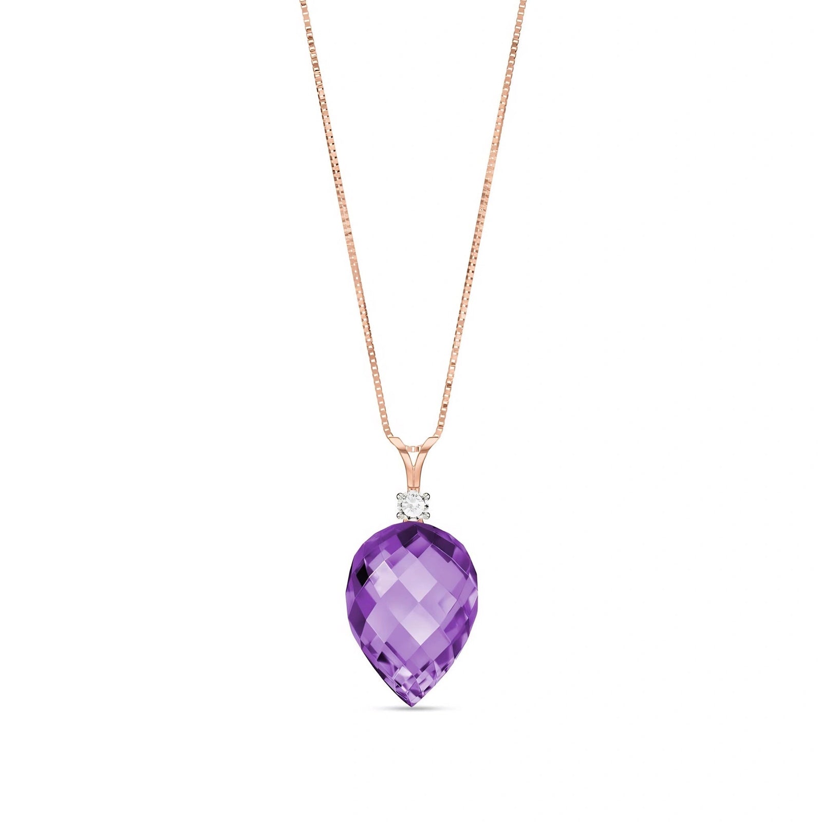 Rose Gold Pendant Necklace Lemon Quartz 10K — Ornella
