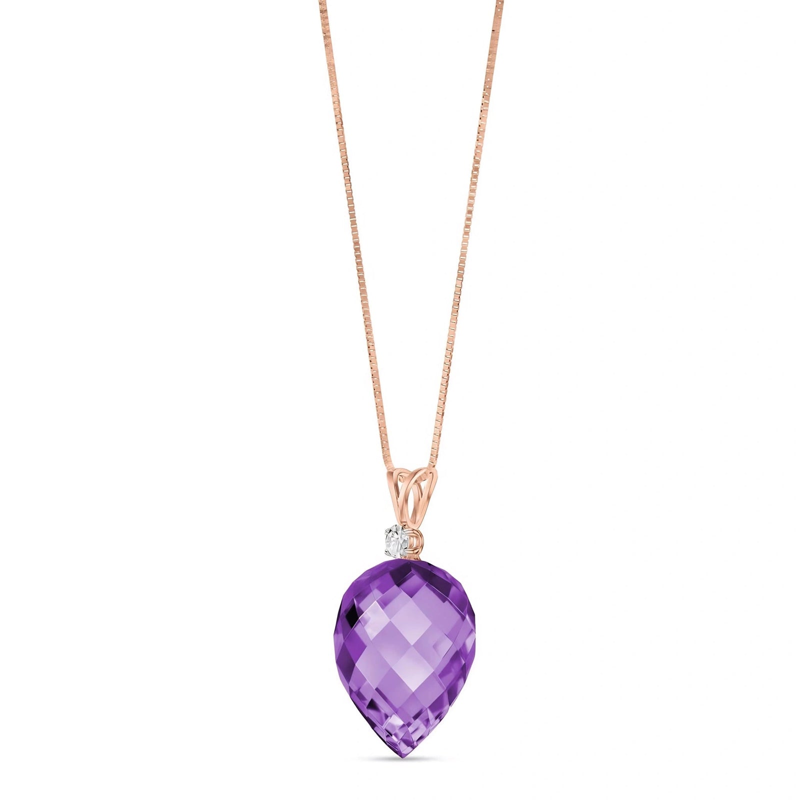 Rose Gold Pendant Necklace Lemon Quartz 10K — Ornella