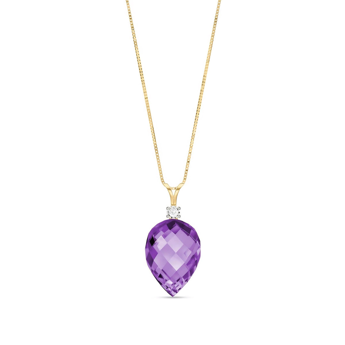 Yellow Gold Pendant Necklace Lemon Quartz 10K — Ornella