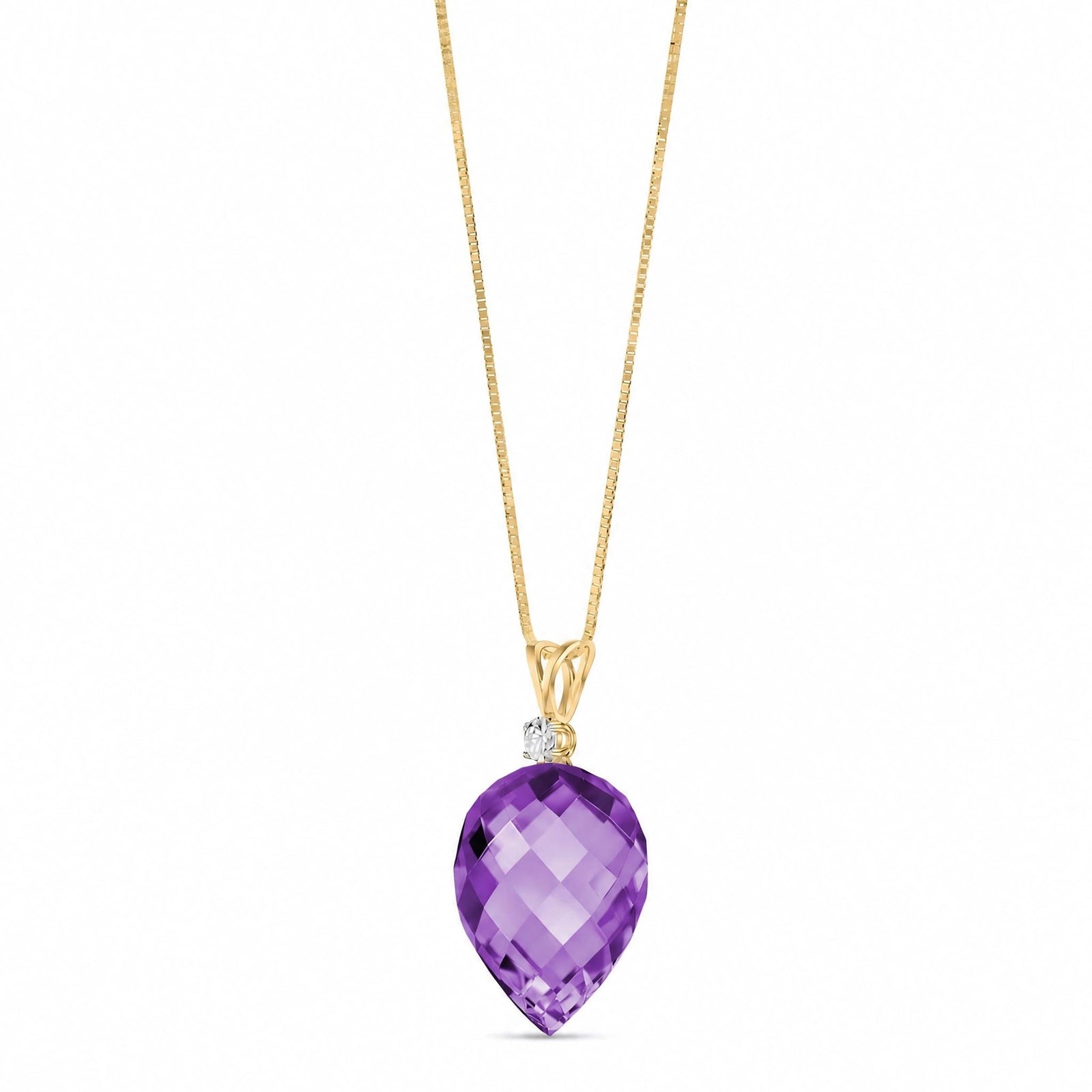Yellow Gold Pendant Necklace Lemon Quartz 10K — Ornella