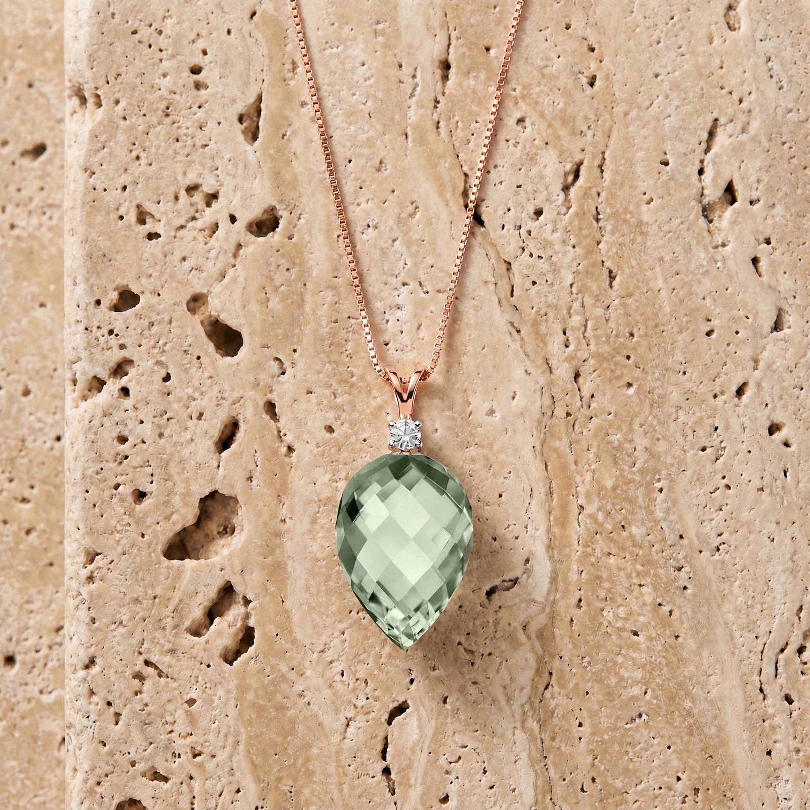 Rose Gold Pendant Necklace Ruby 10K — Ornella