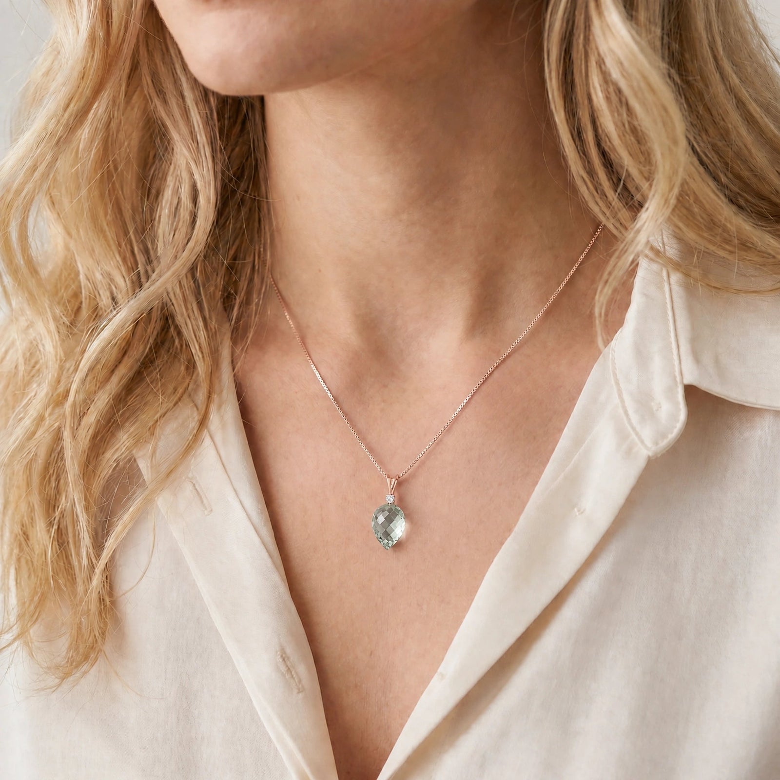 Rose Gold Pendant Necklace Ruby 10K — Ornella