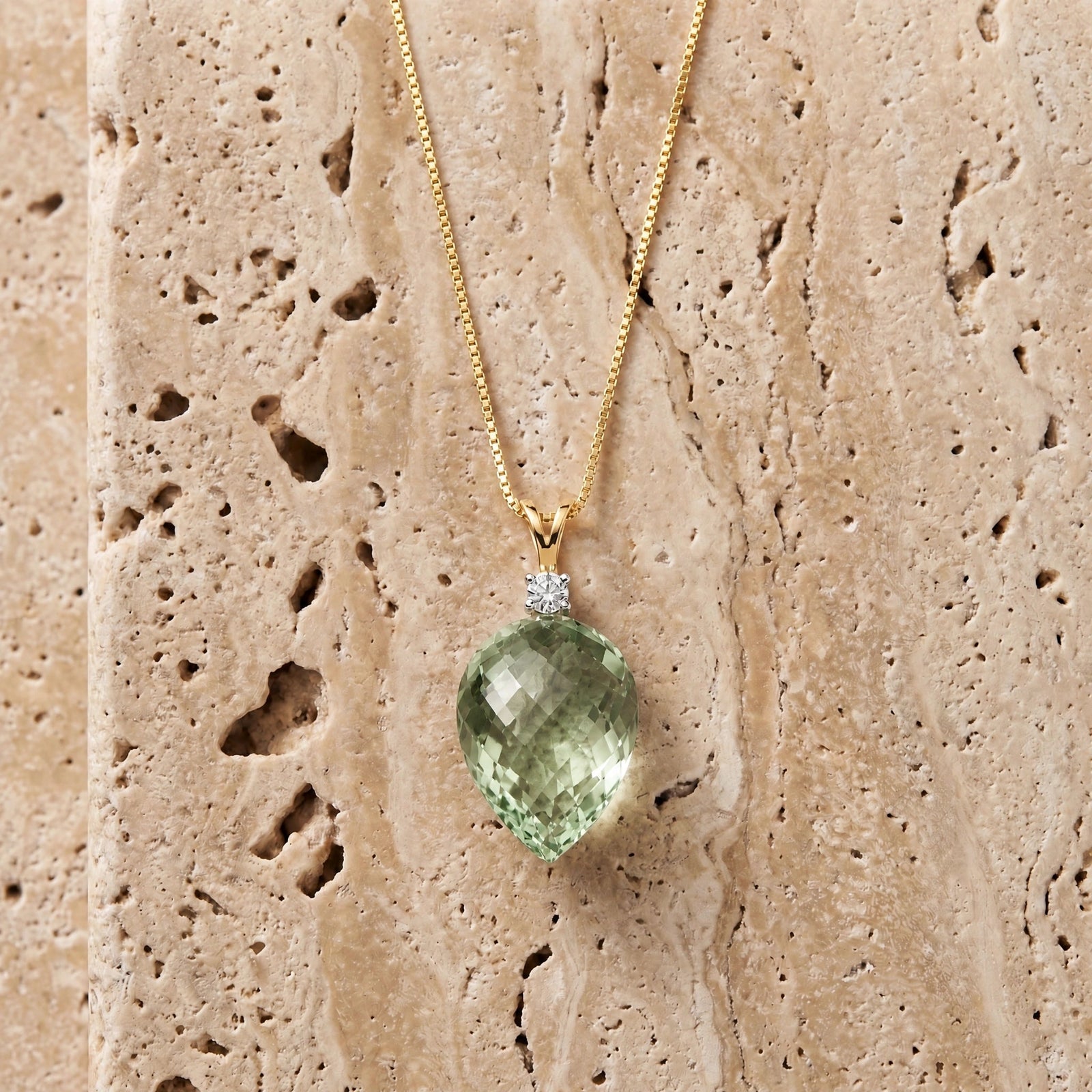 Yellow Gold Pendant Necklace Ruby 10K — Ornella