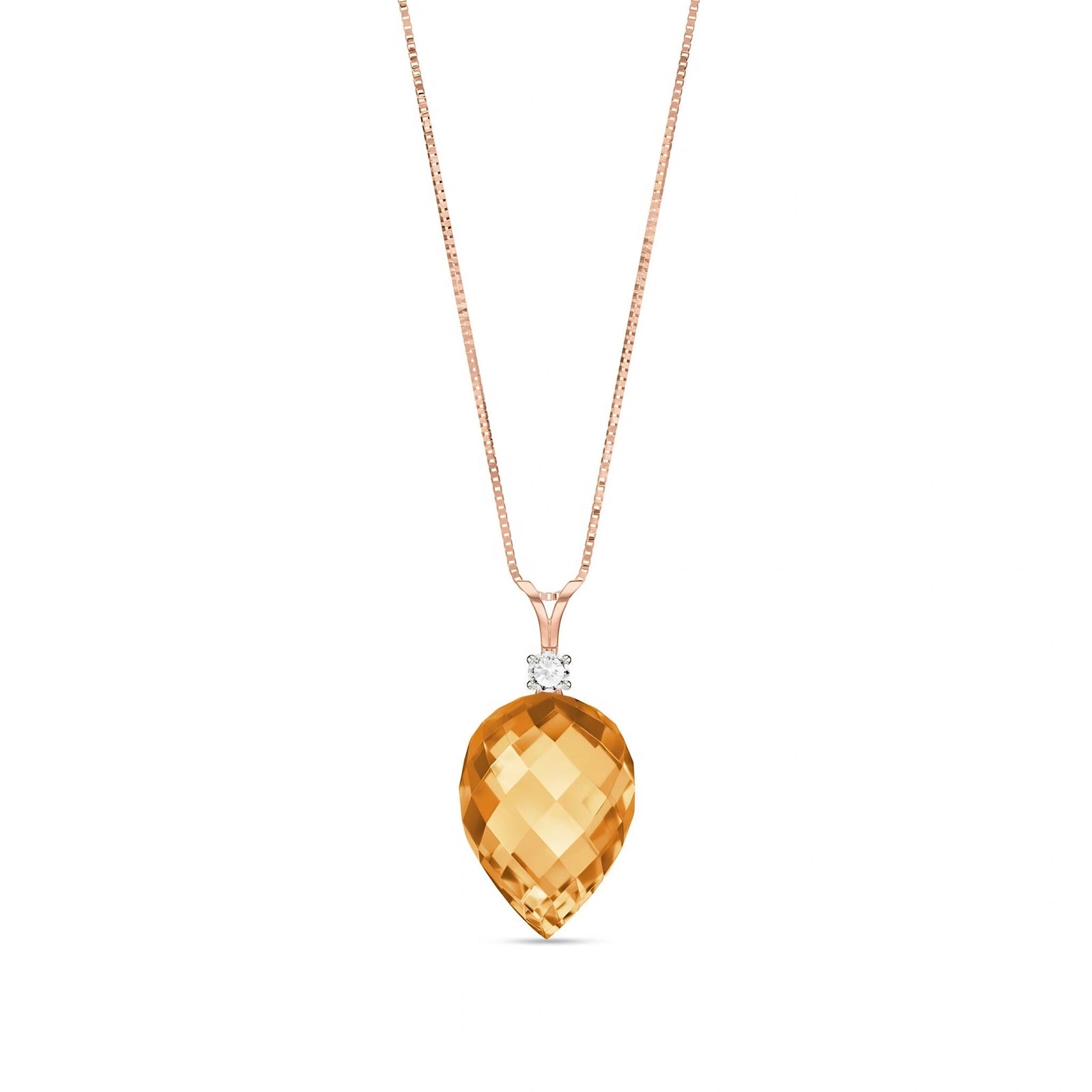 Rose Gold Pendant Necklace Sapphire 10K — Ornella