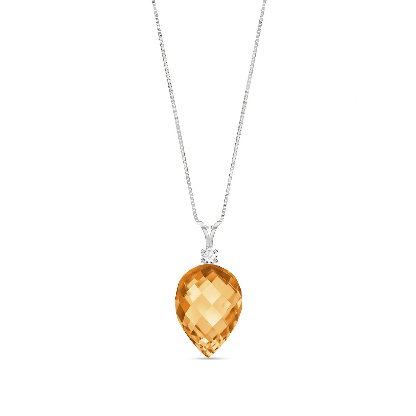 White Gold Pendant Necklace Sapphire 10K — Ornella