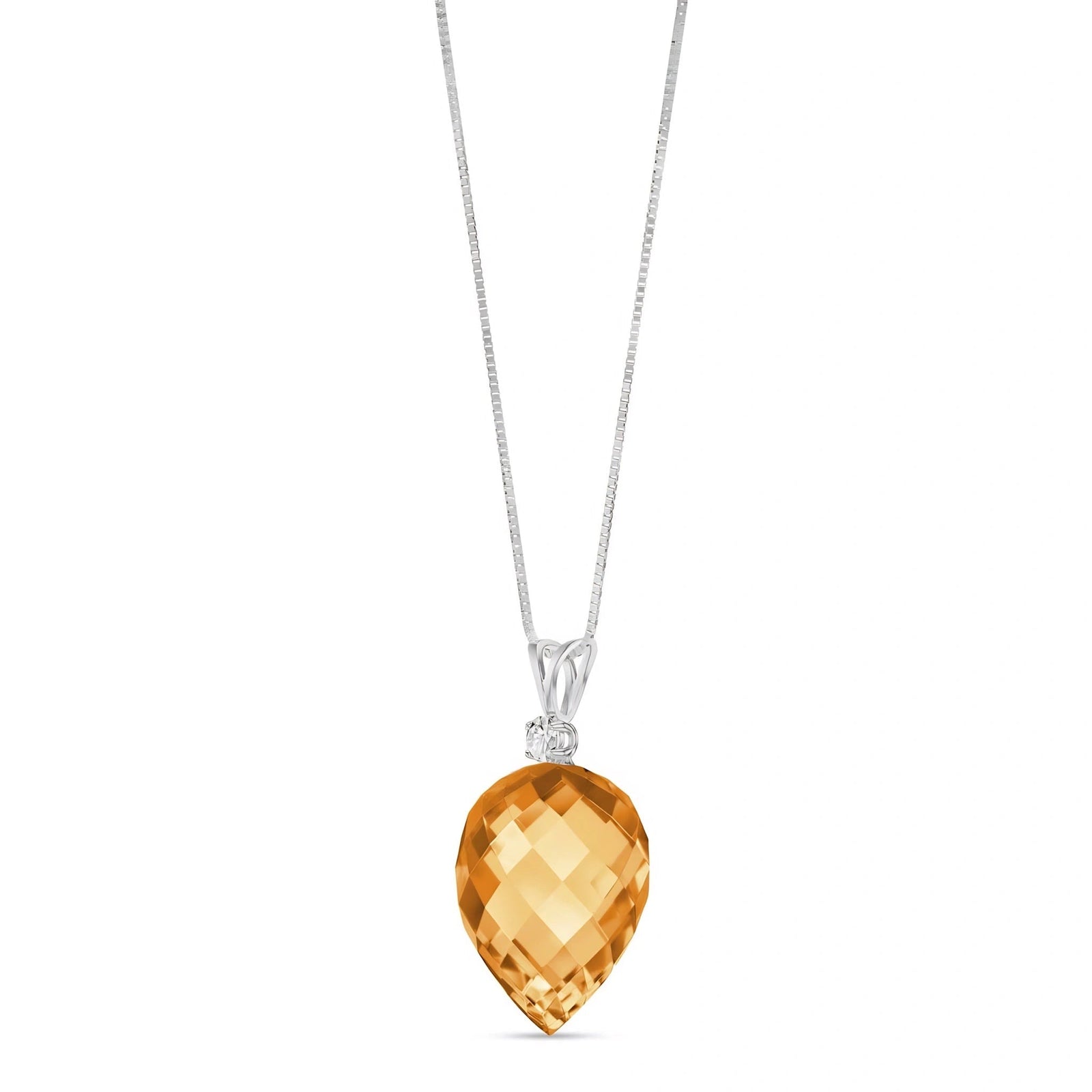 White Gold Pendant Necklace Sapphire 10K — Ornella