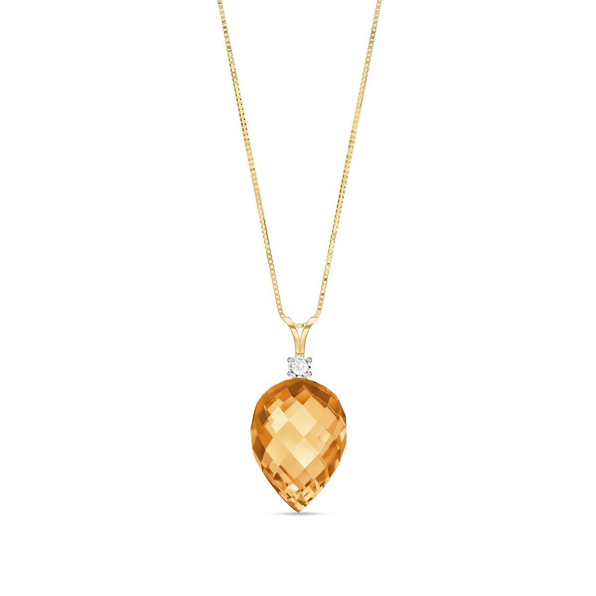 Yellow Gold Pendant Necklace Sapphire 10K — Ornella