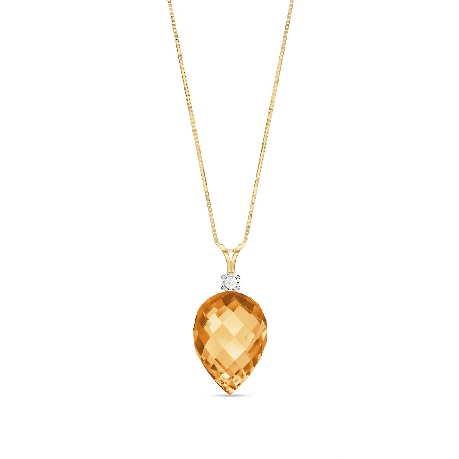 Yellow Gold Pendant Necklace Sapphire 10K — Ornella