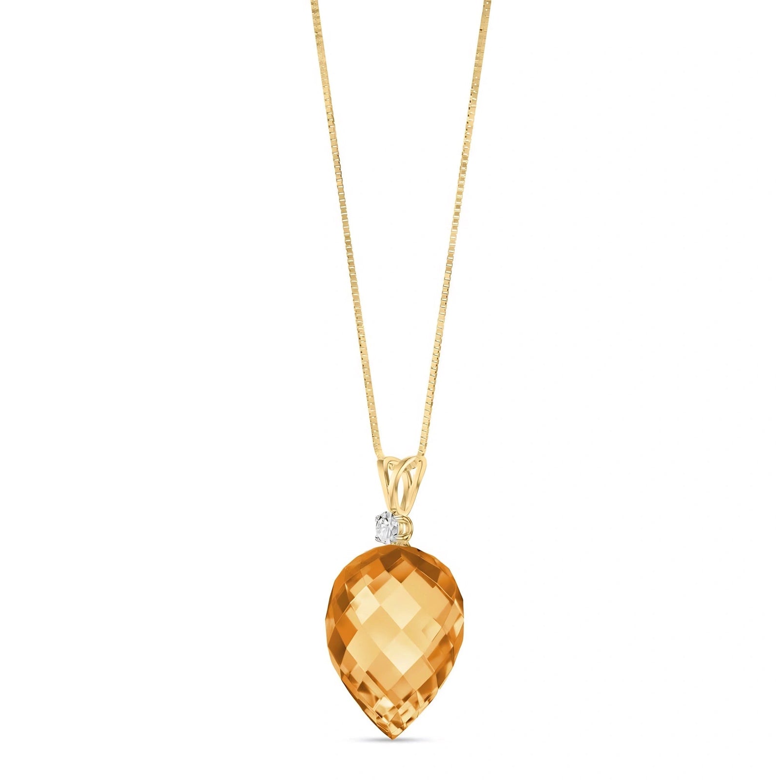 Yellow Gold Pendant Necklace Sapphire 10K — Ornella