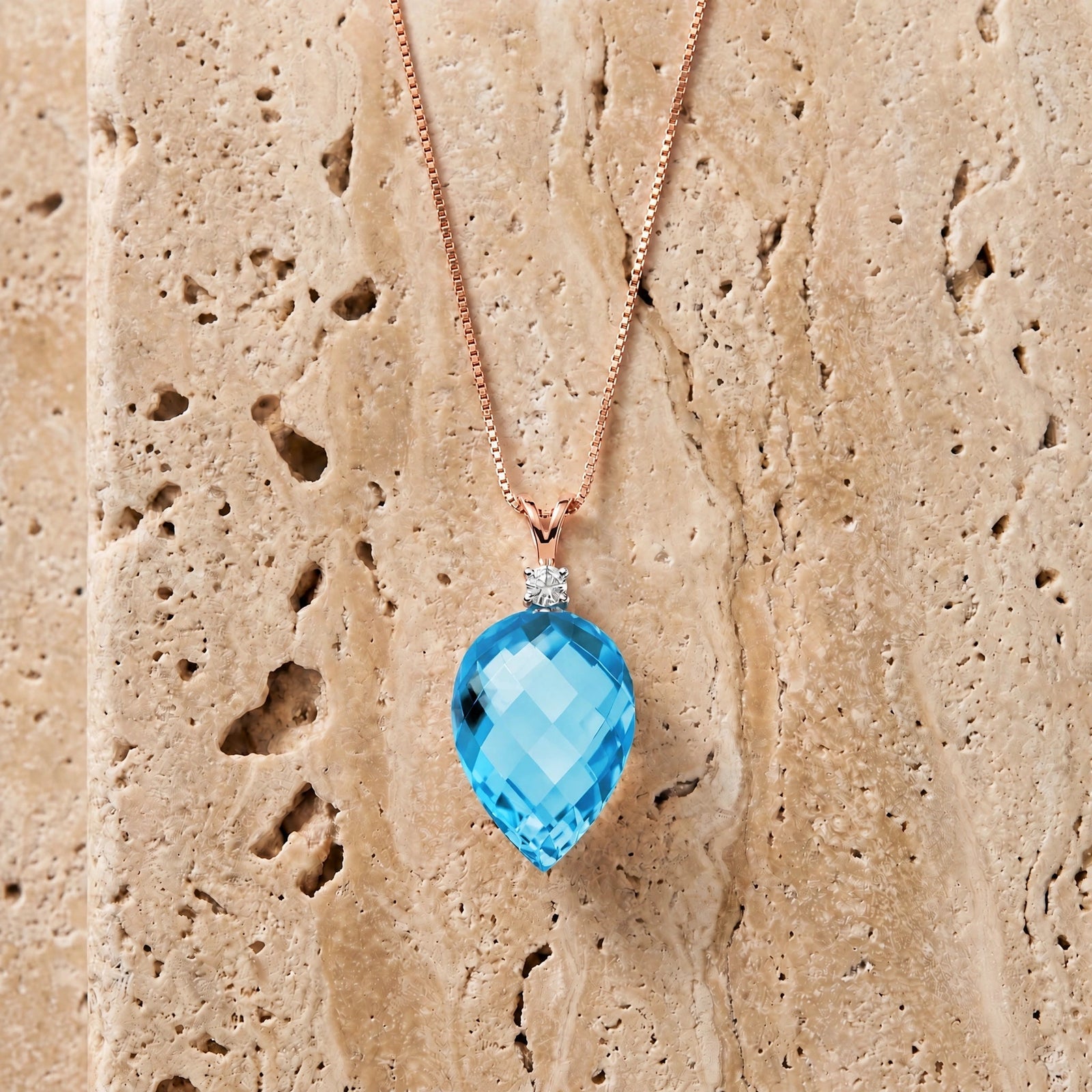 Rose Gold Pendant Necklace Spinel 10K — Ornella