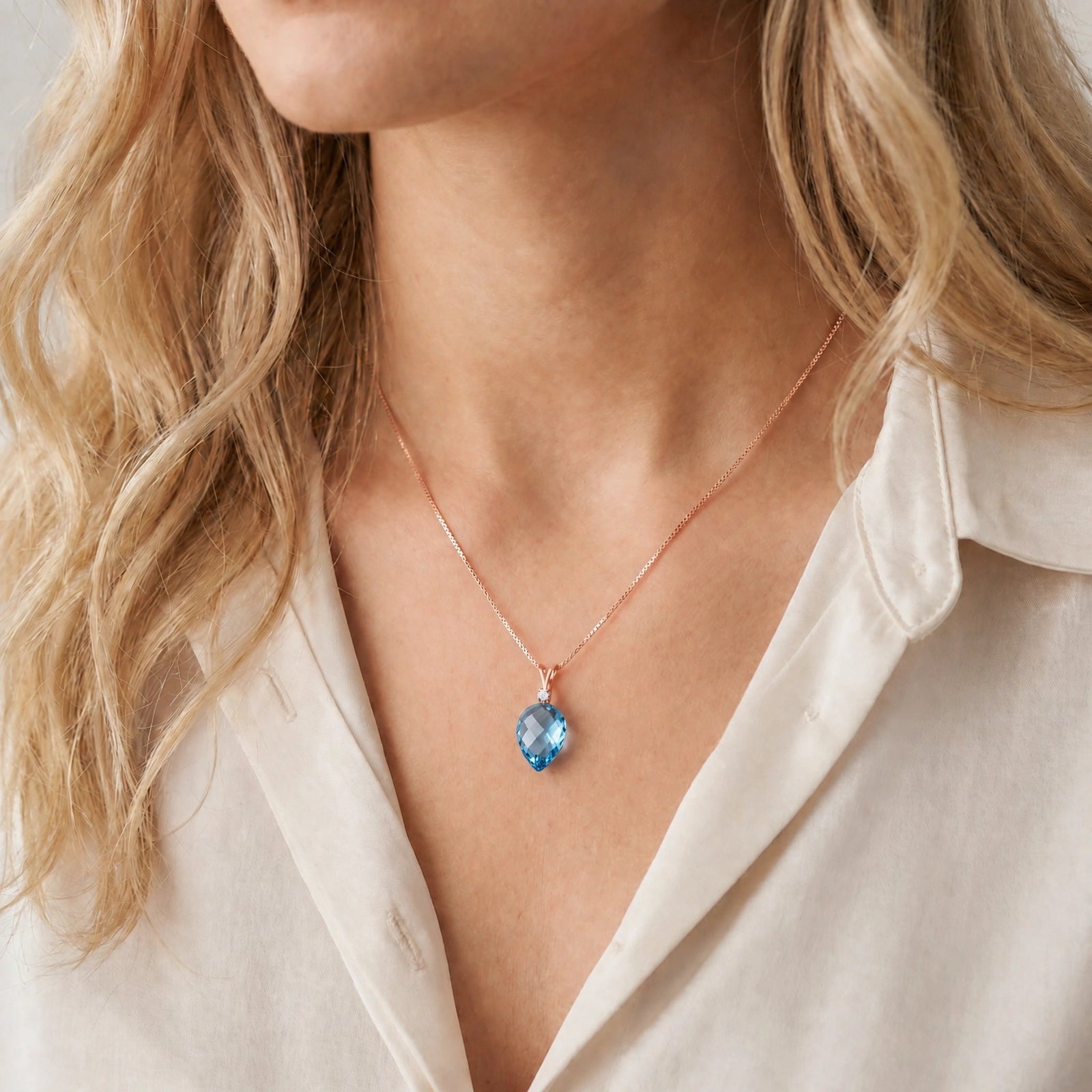 Rose Gold Pendant Necklace Spinel 10K — Ornella