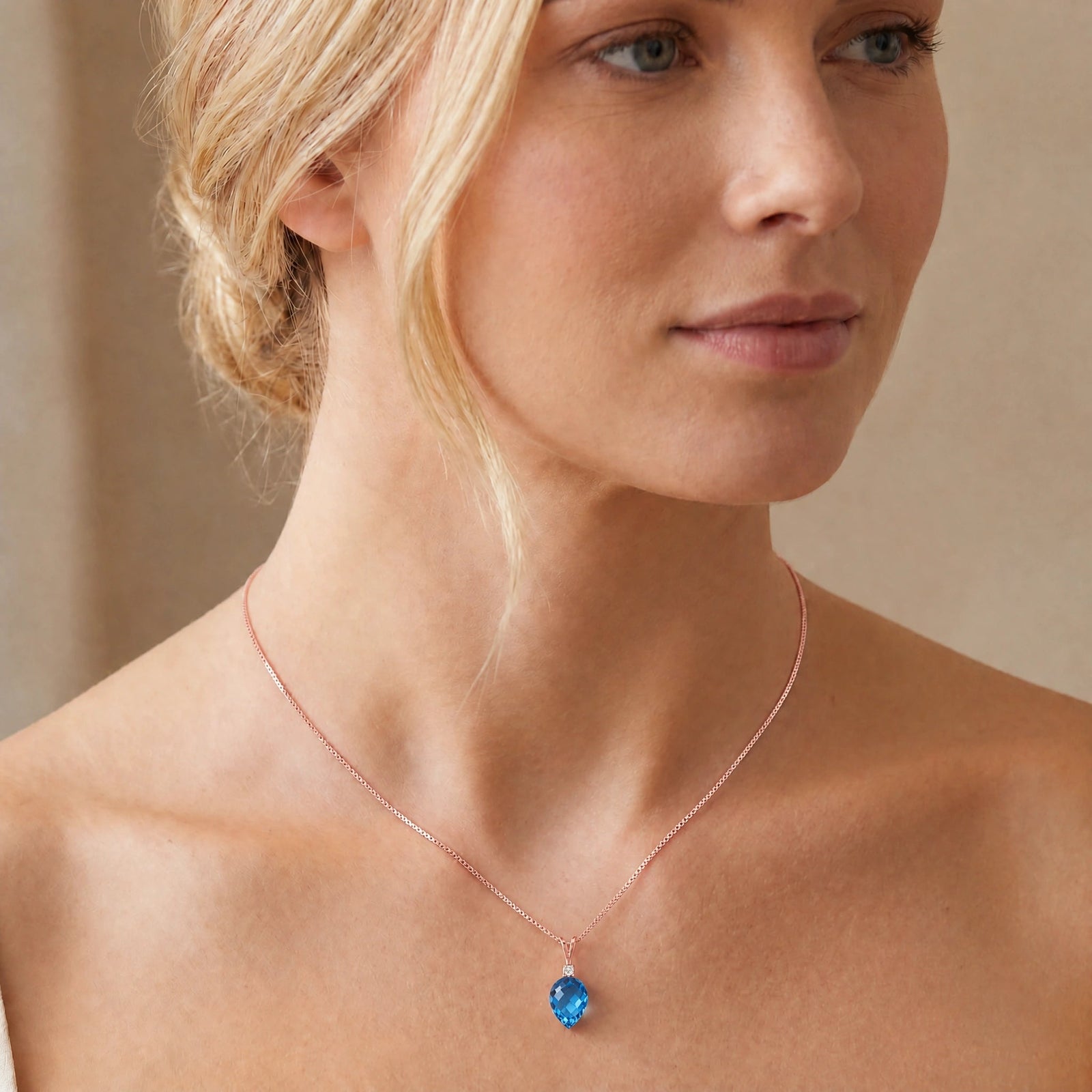 Rose Gold Pendant Necklace Spinel 10K — Ornella