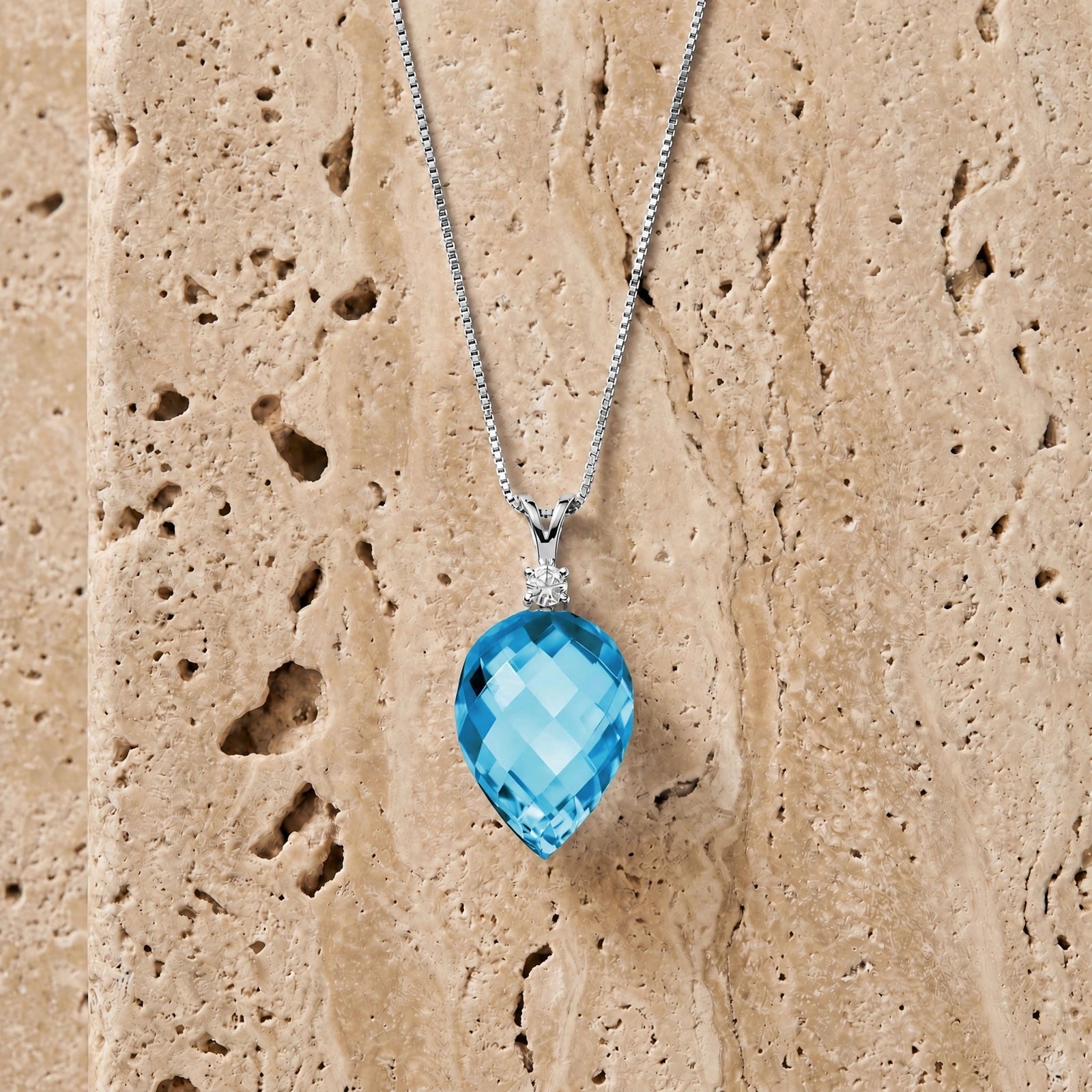White Gold Pendant Necklace Spinel 10K — Ornella