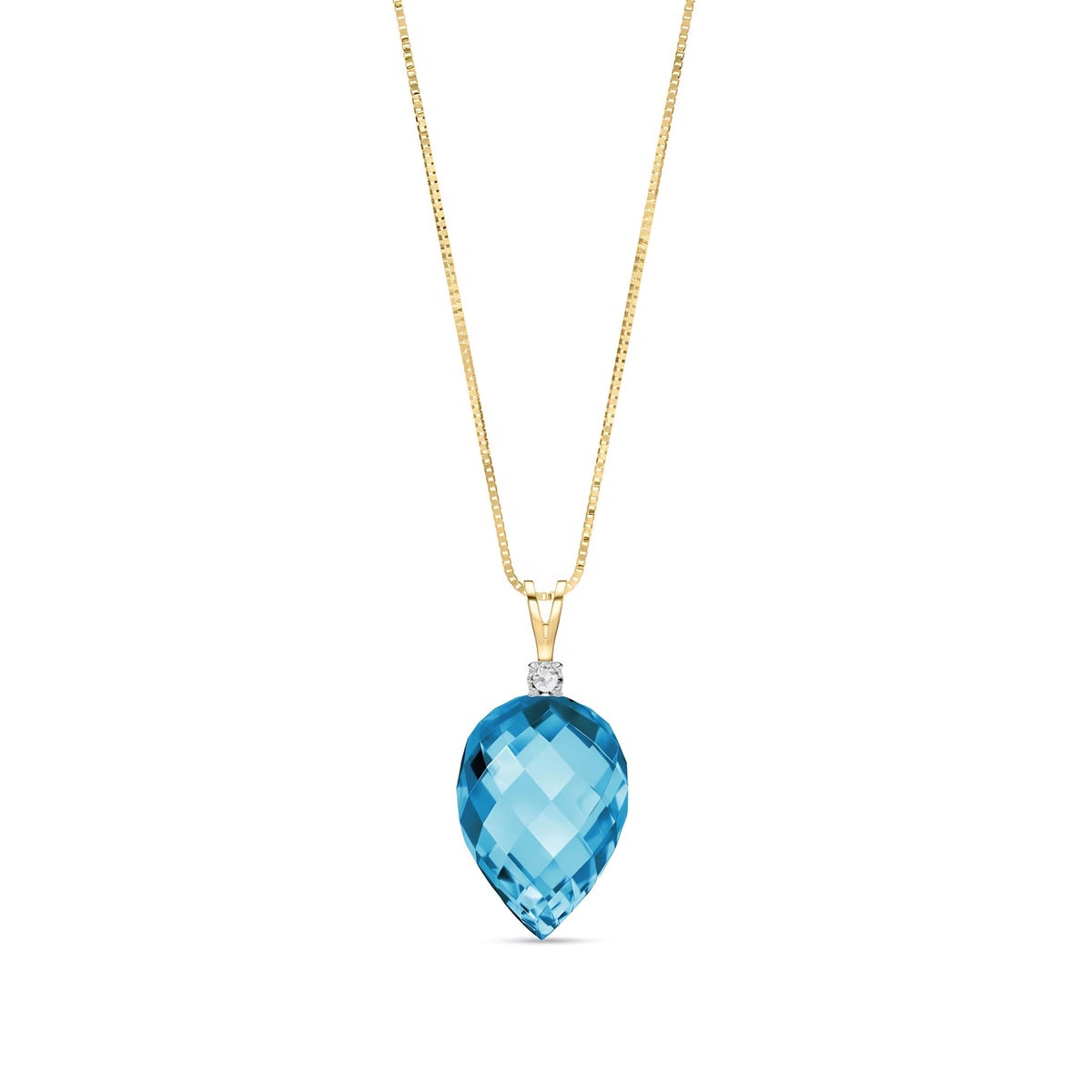 Yellow Gold Pendant Necklace Spinel 10K — Ornella