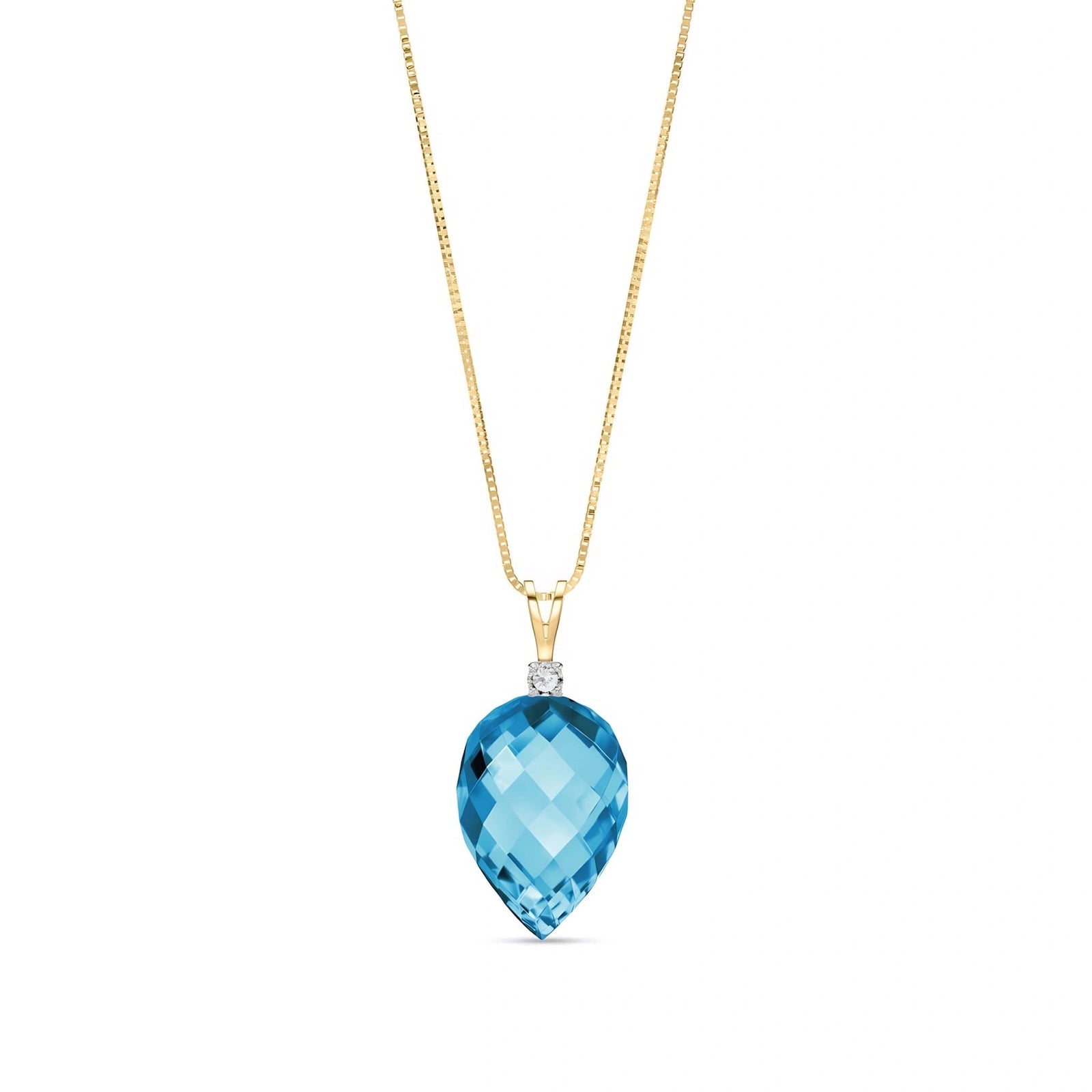Yellow Gold Pendant Necklace Spinel 10K — Ornella