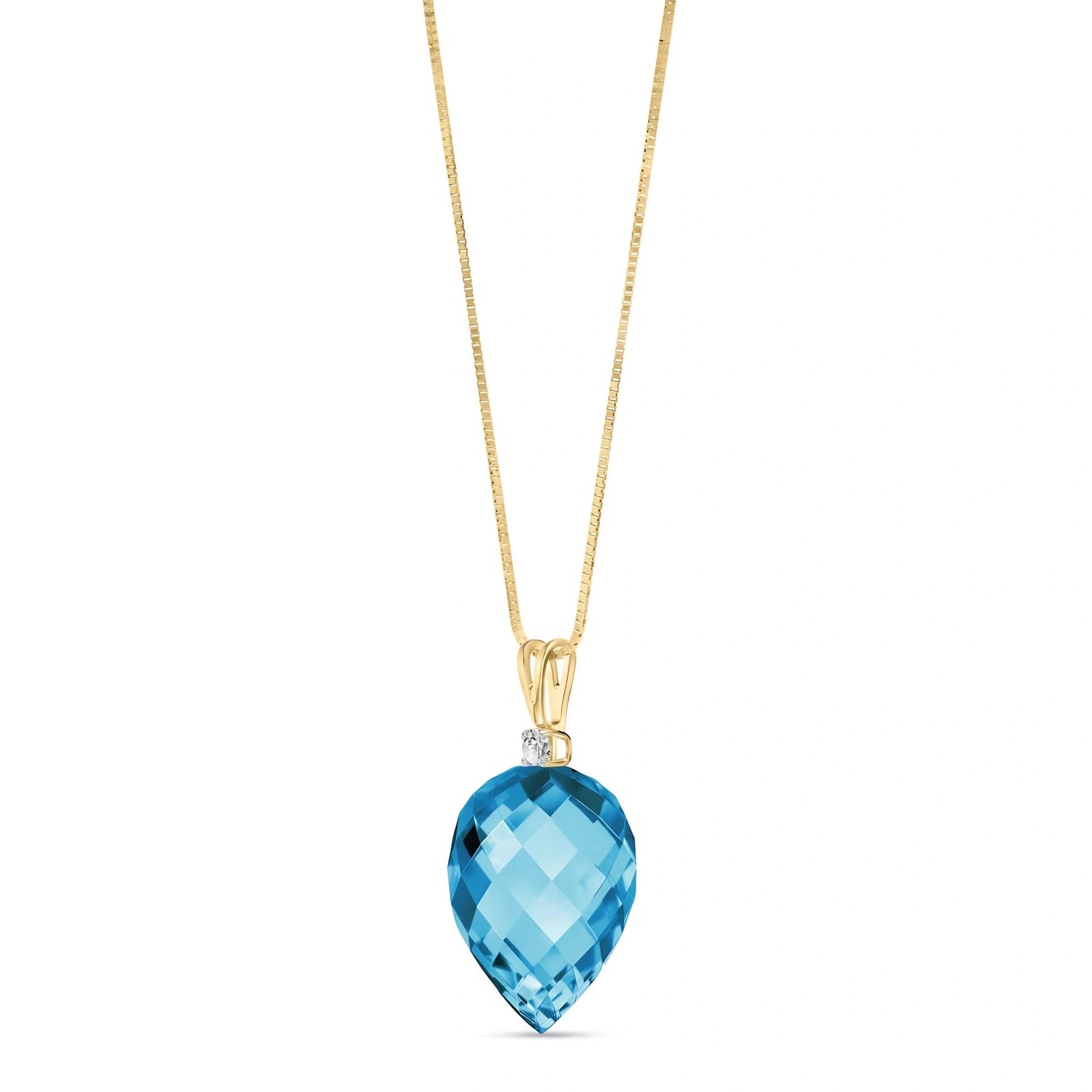 Yellow Gold Pendant Necklace Spinel 10K — Ornella