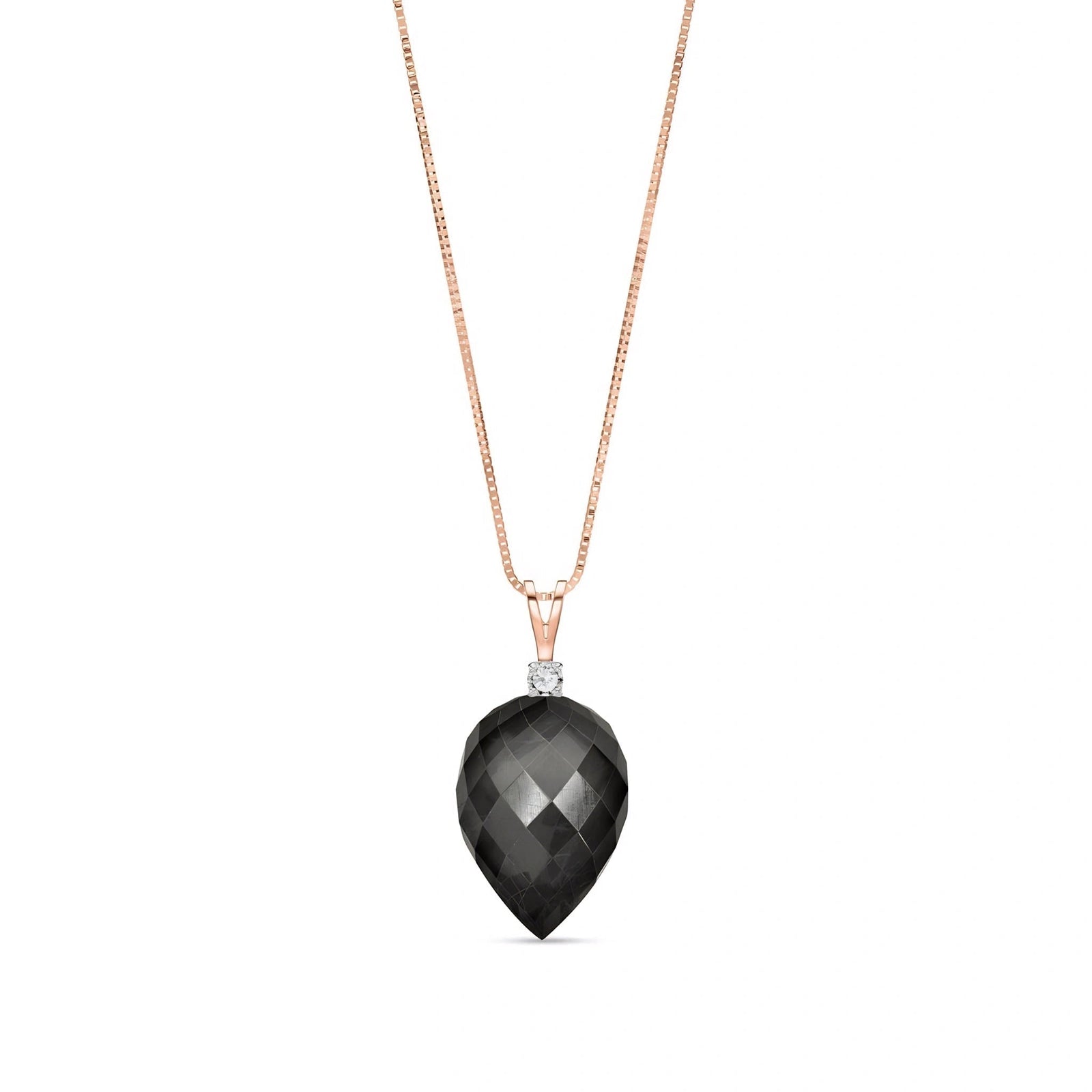 Rose Gold Pendant Necklace White Topaz 10K — Ornella