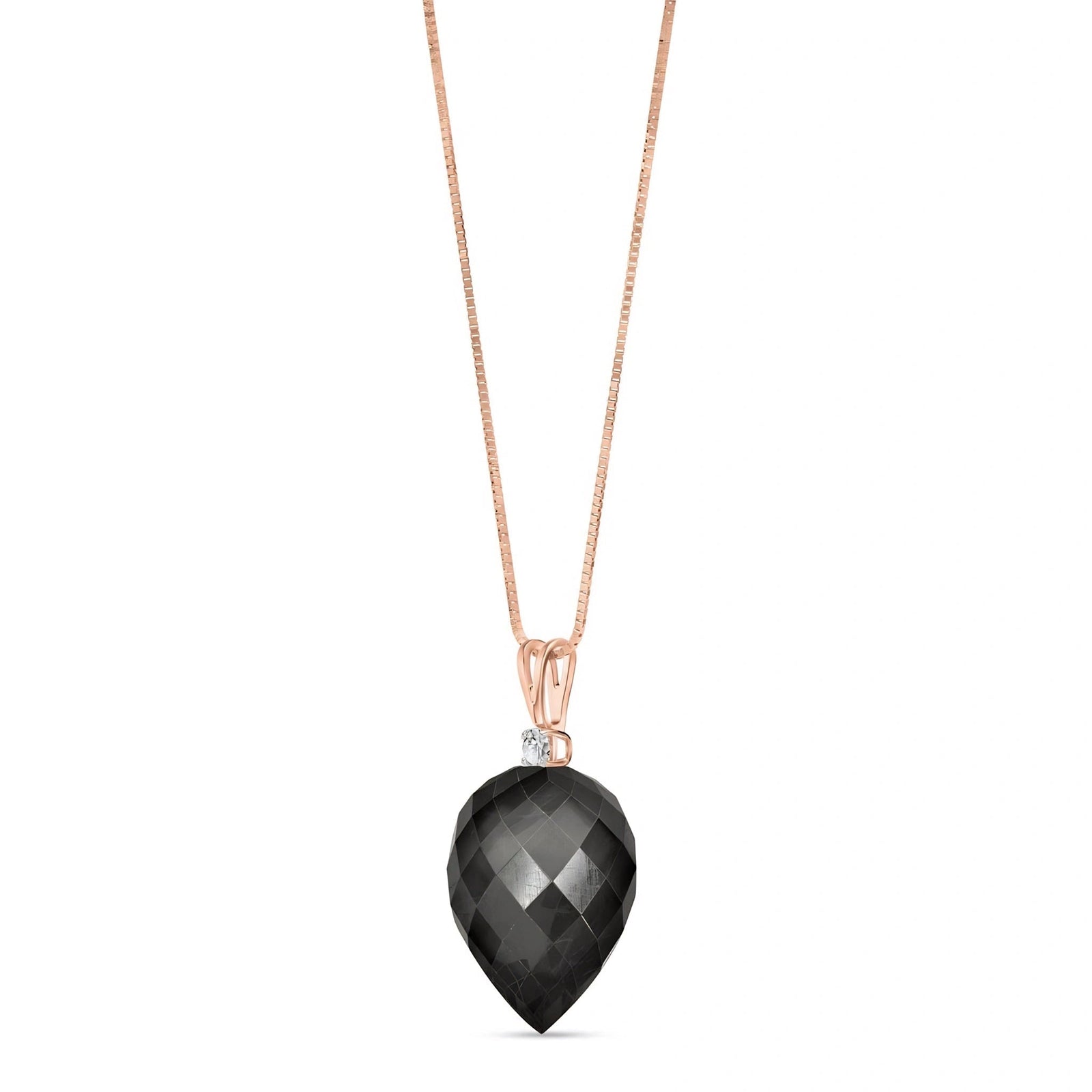 Rose Gold Pendant Necklace White Topaz 10K — Ornella