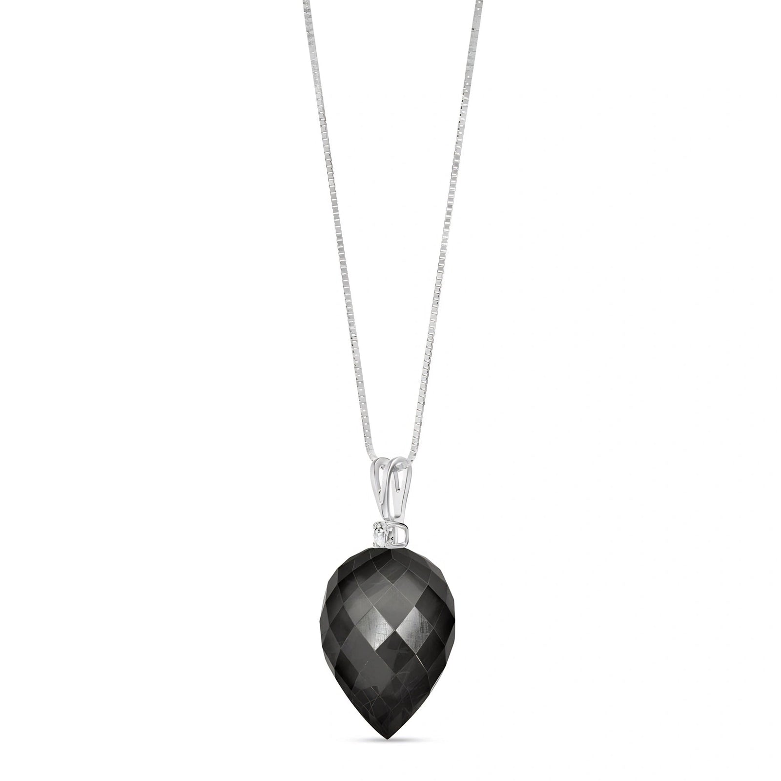 White Gold Pendant Necklace White Topaz 10K — Ornella