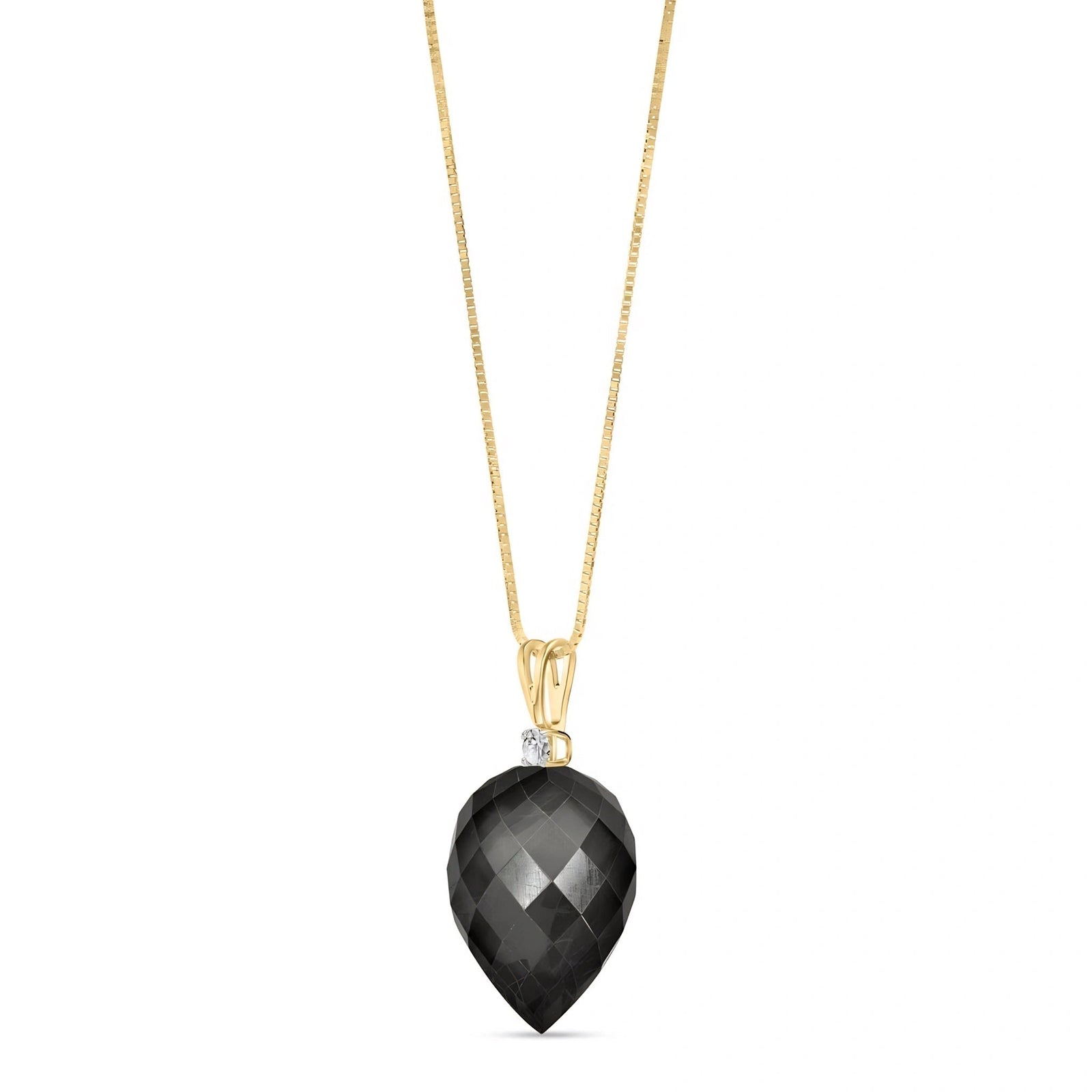 Yellow Gold Pendant Necklace White Topaz 10K — Ornella