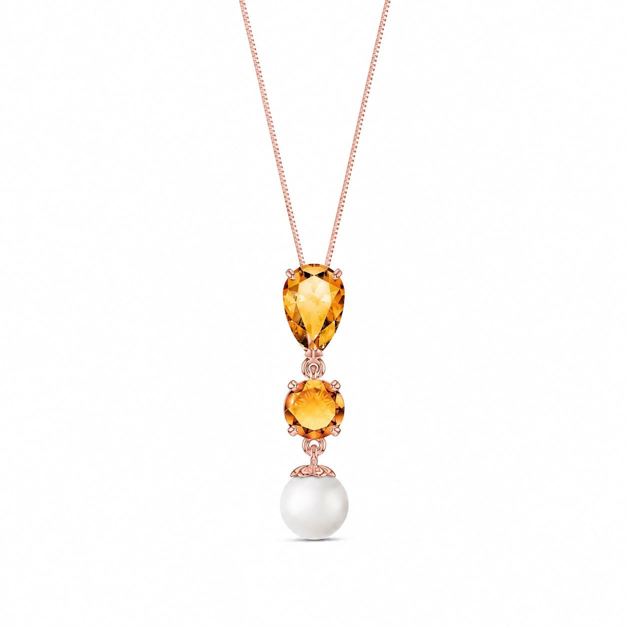 Rose Gold Atelier Necklace Citrine 10K — Domitilla