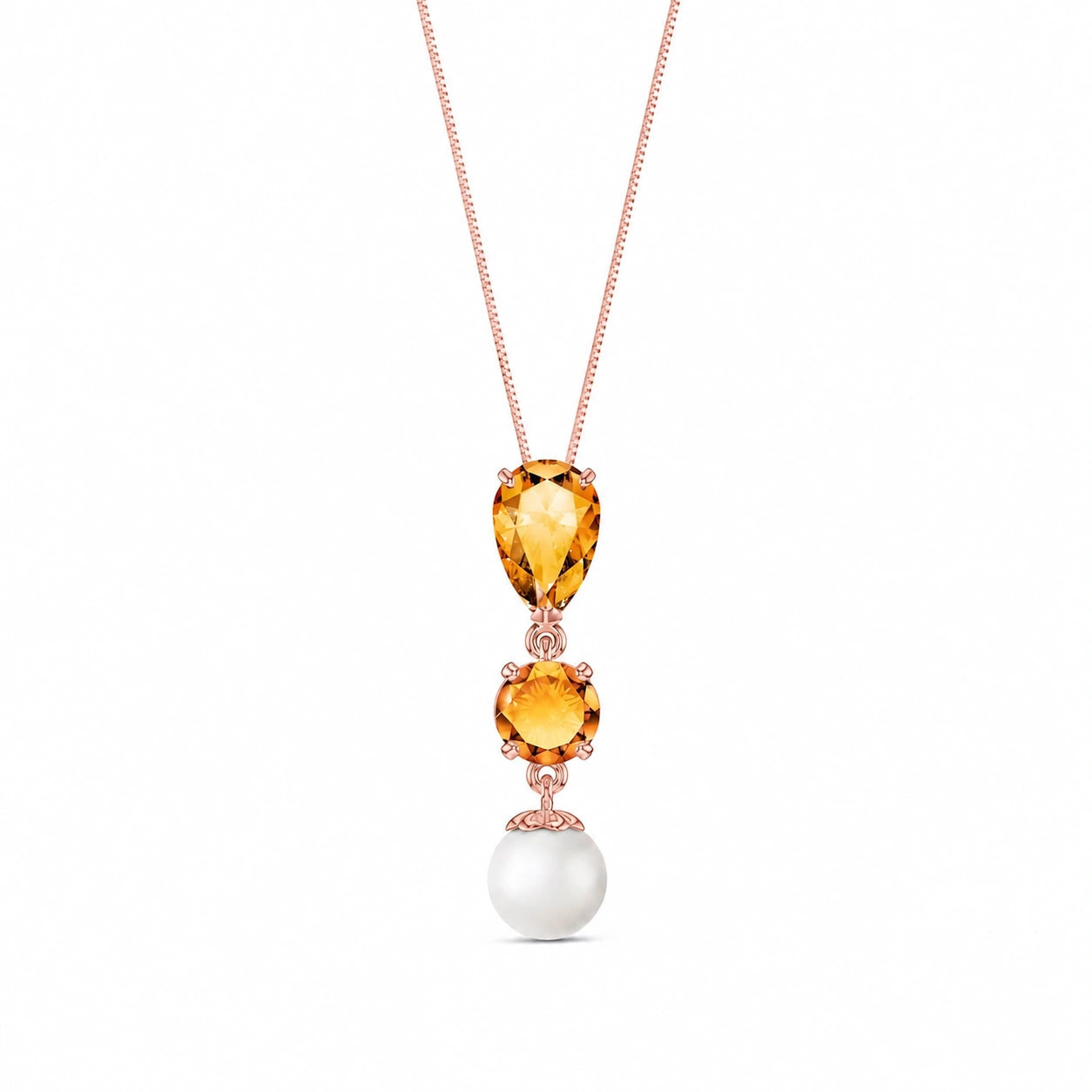 Rose Gold Atelier Necklace Citrine 10K — Domitilla