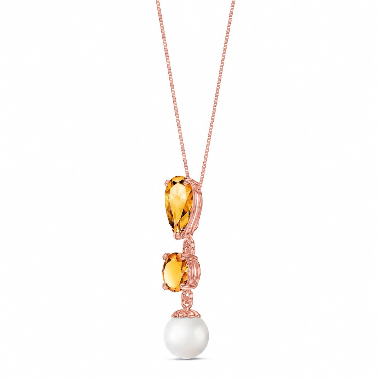 Rose Gold Atelier Necklace Citrine 10K — Domitilla