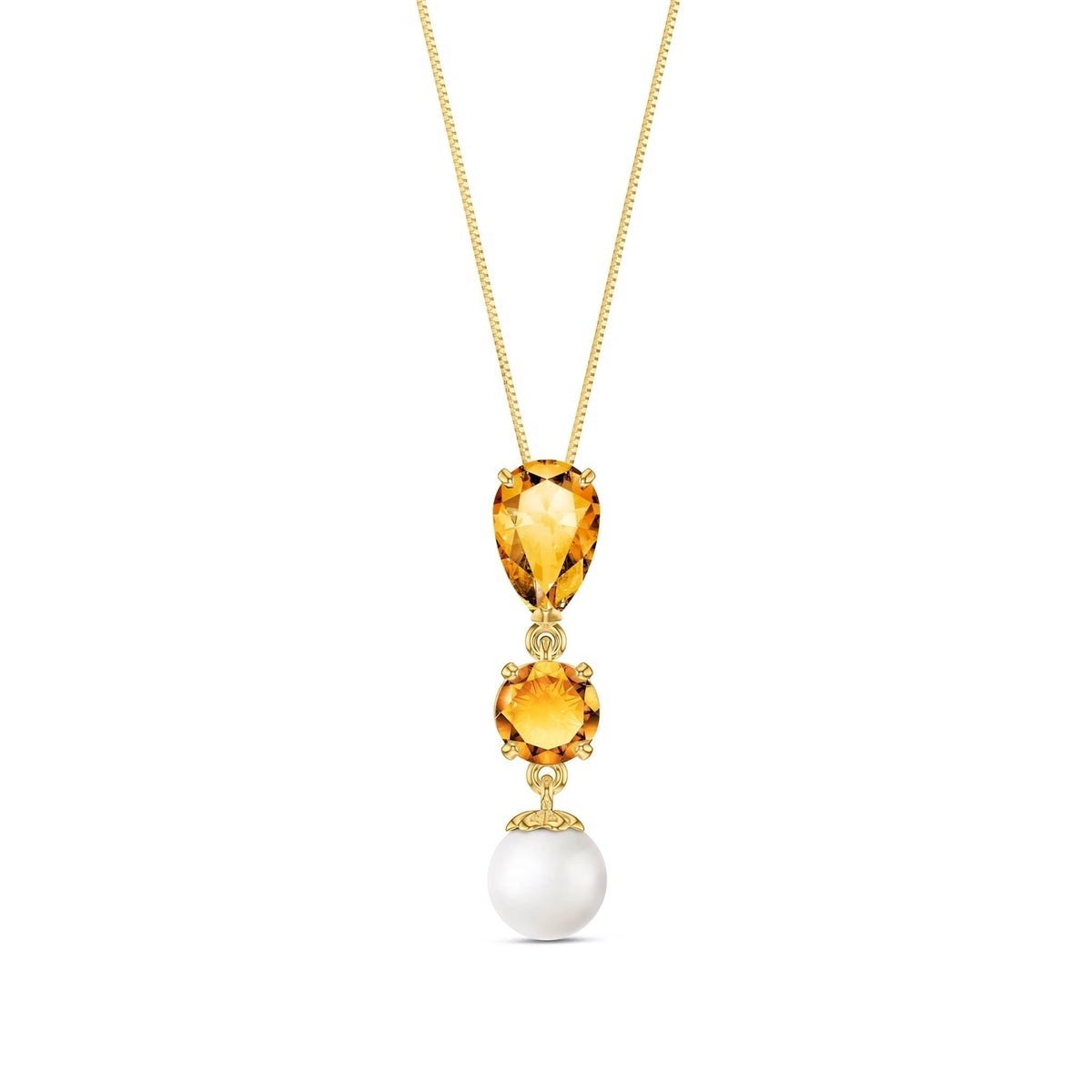 Yellow Gold Atelier Necklace Citrine 10K — Domitilla