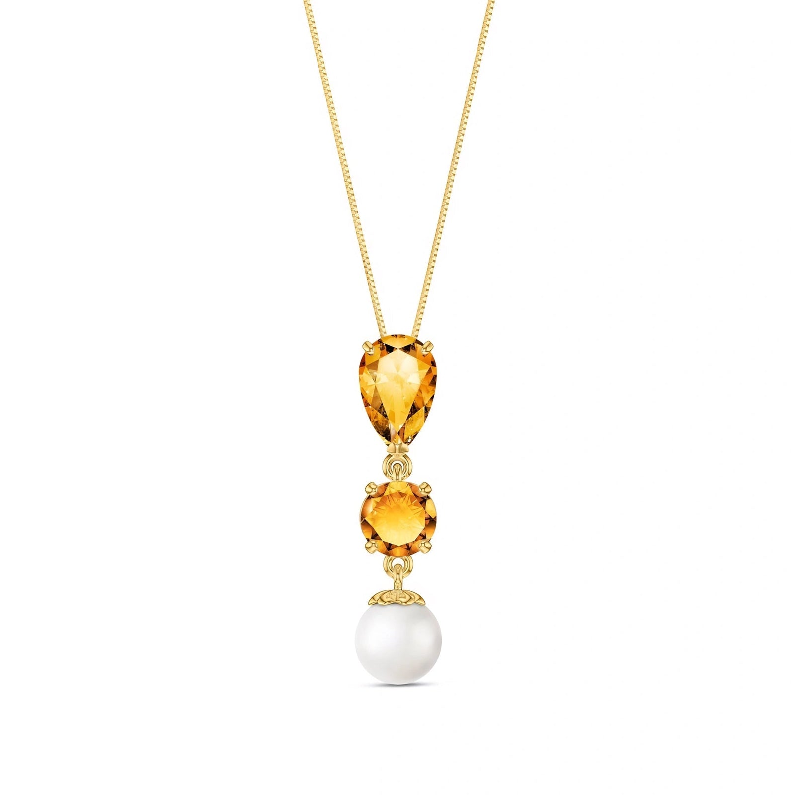 Yellow Gold Atelier Necklace Citrine 10K — Domitilla