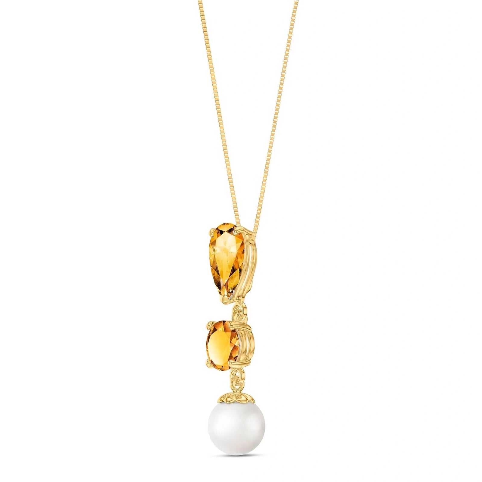 Yellow Gold Atelier Necklace Citrine 10K — Domitilla