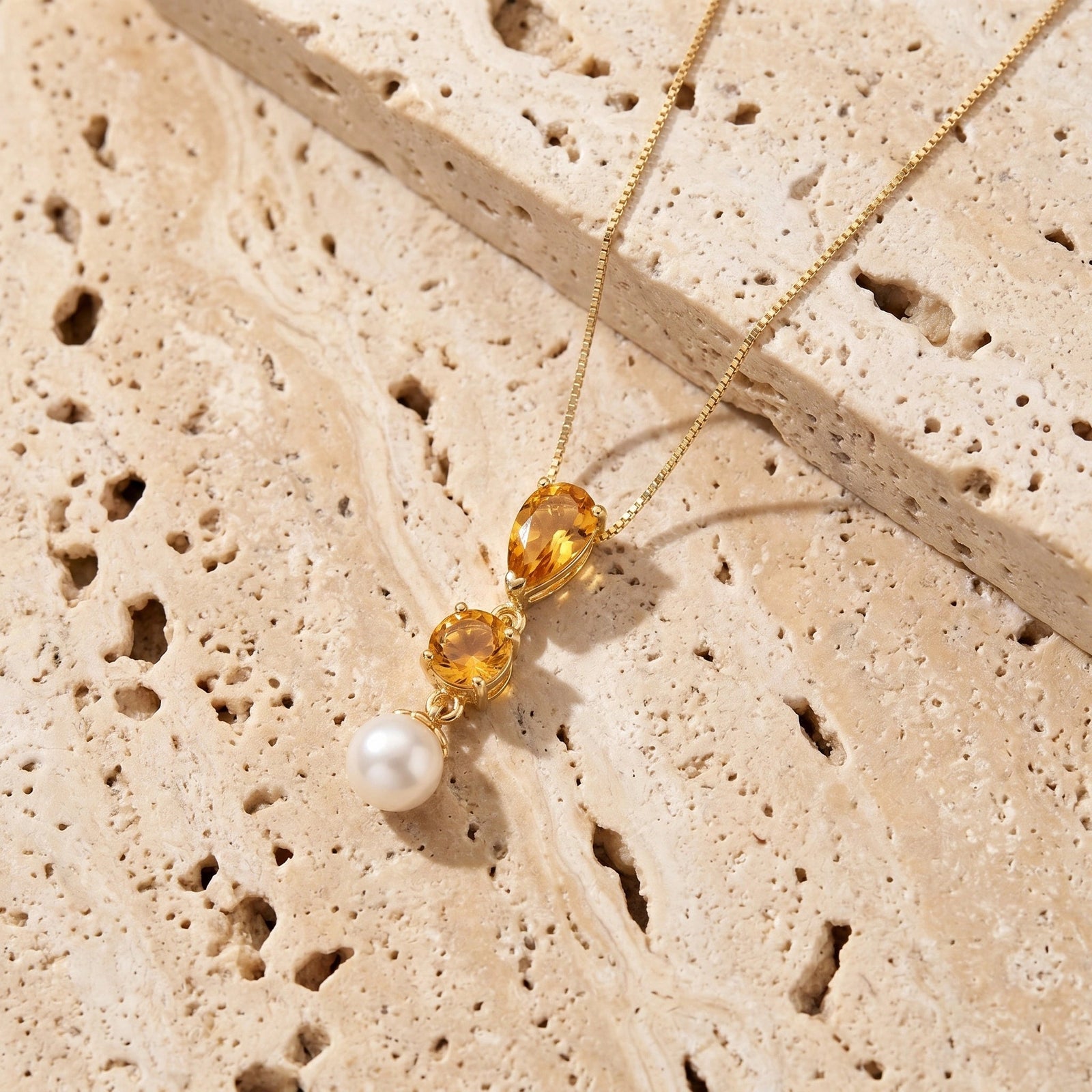 Yellow Gold Atelier Necklace Citrine 10K — Domitilla