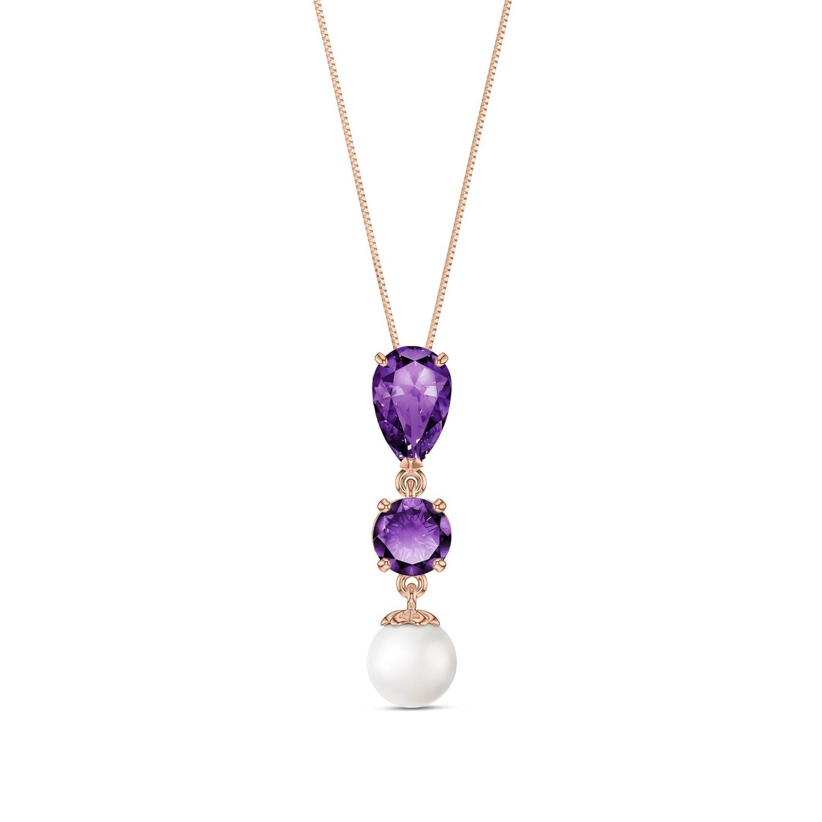 Rose Gold Atelier Necklace Amethyst 10K — Domitilla