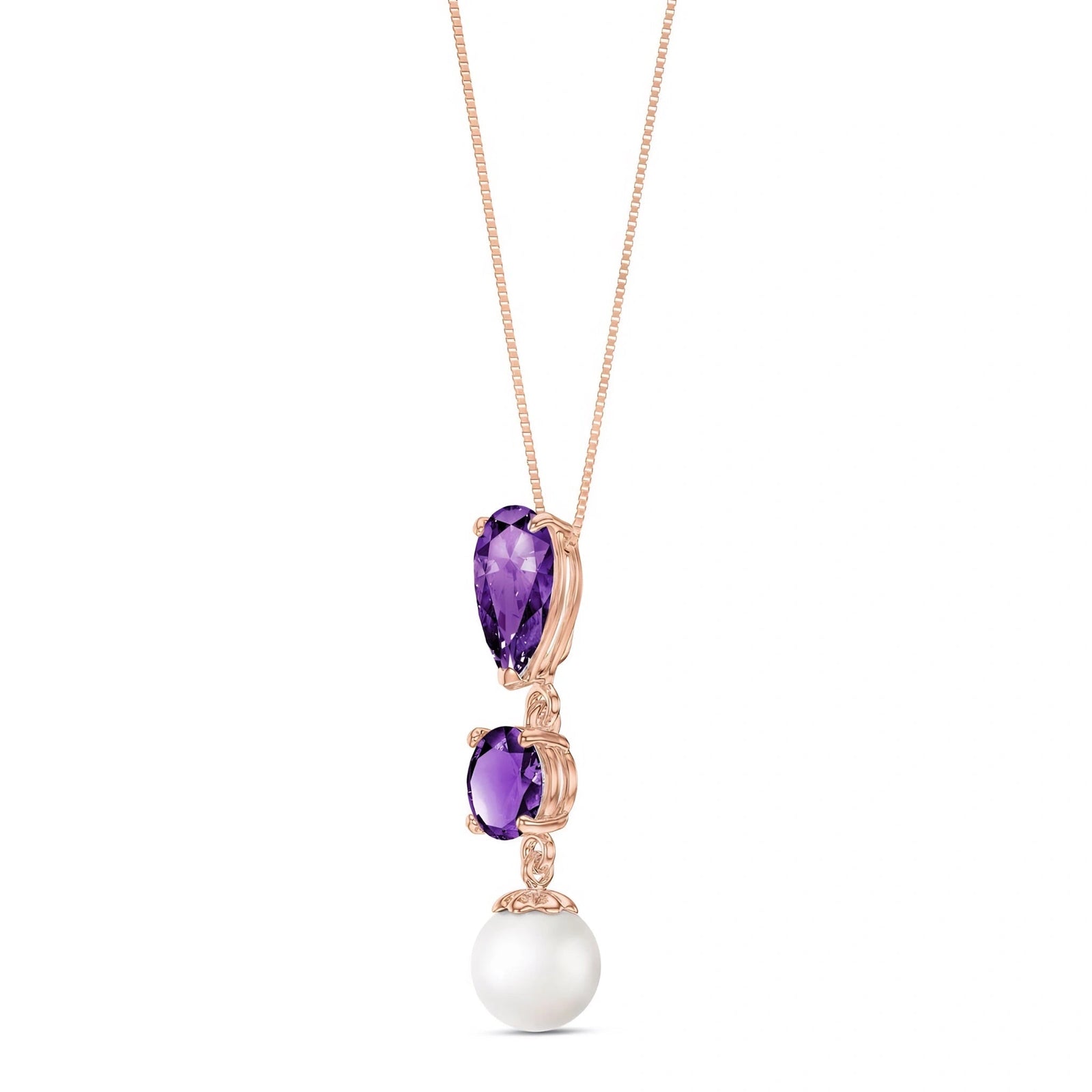 Rose Gold Atelier Necklace Amethyst 10K — Domitilla