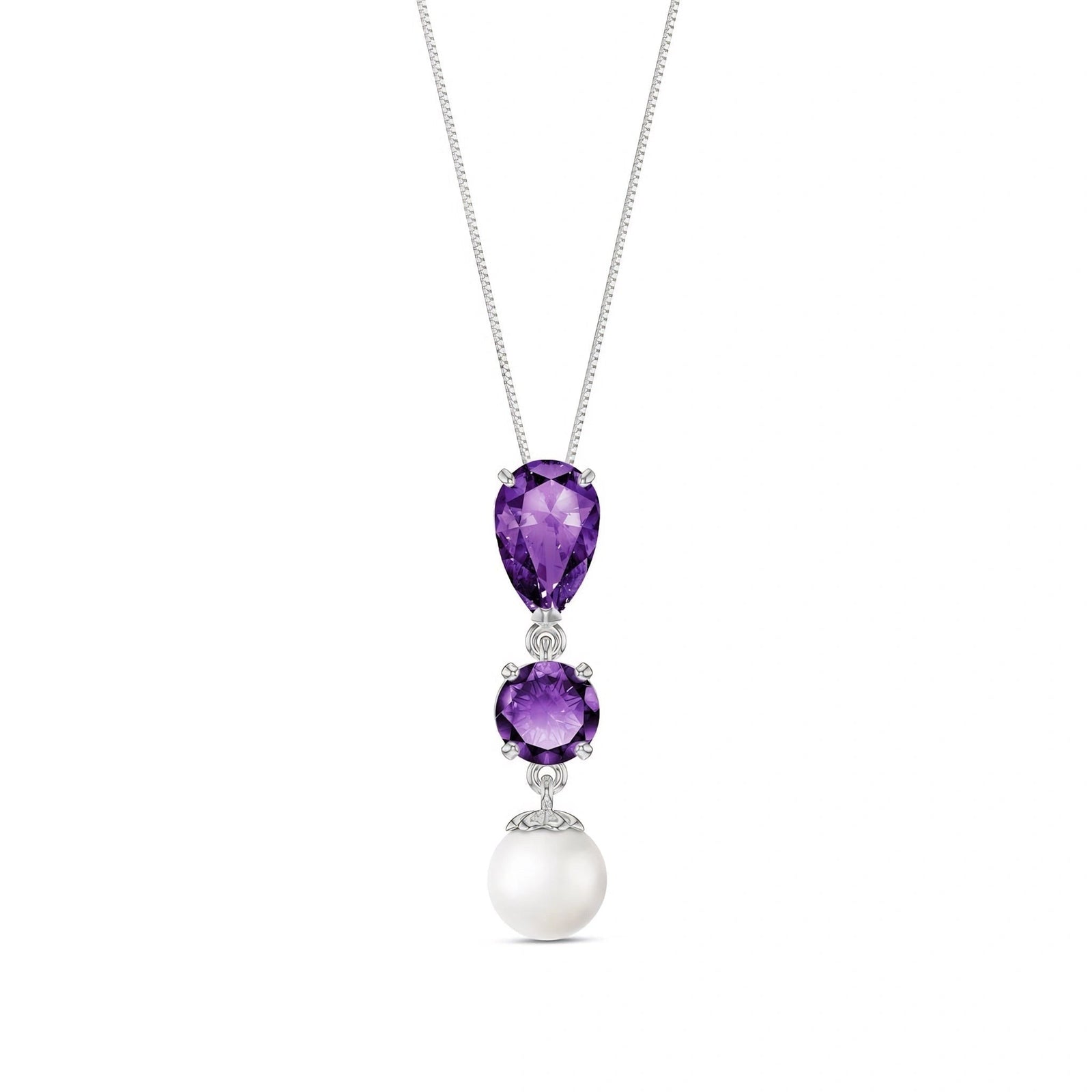 White Gold Atelier Necklace Amethyst 10K — Domitilla