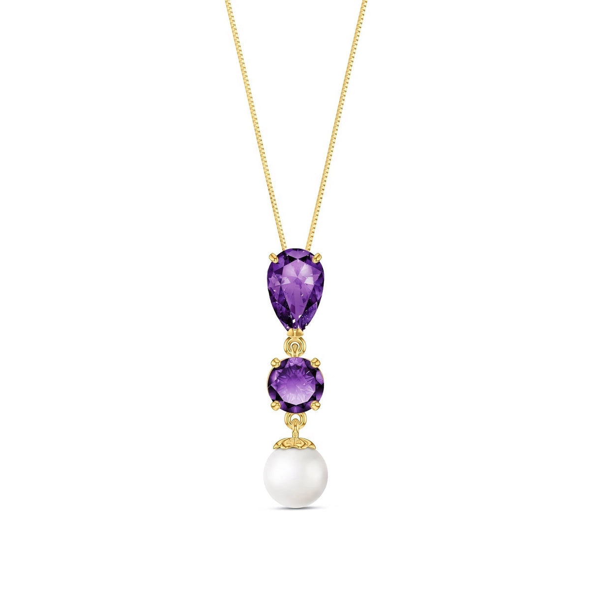 Yellow Gold Atelier Necklace Amethyst 10K — Domitilla