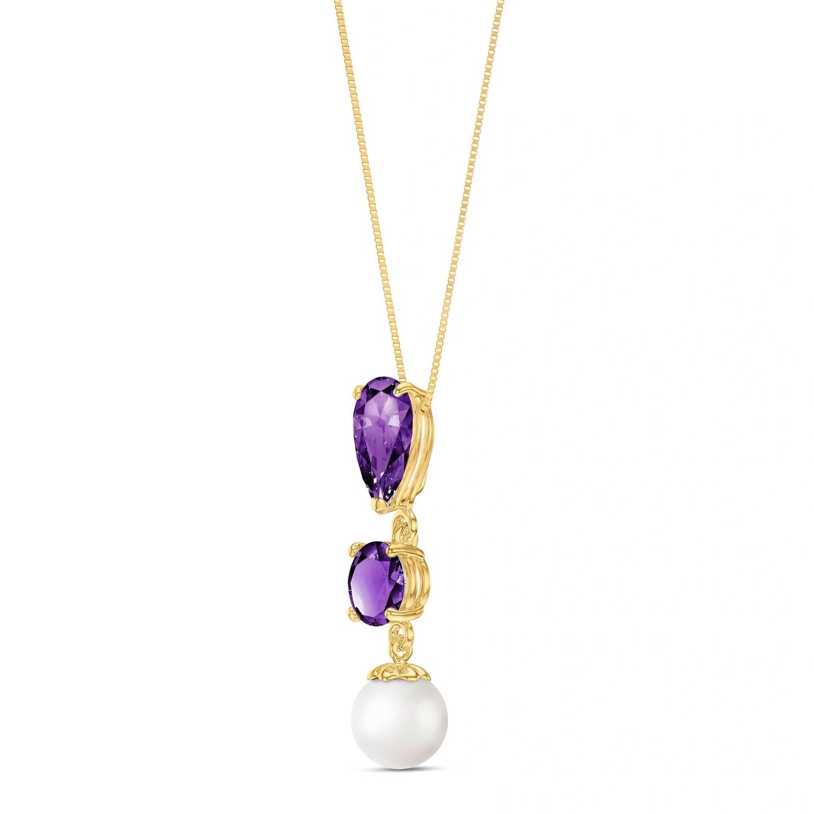 Yellow Gold Atelier Necklace Amethyst 10K — Domitilla