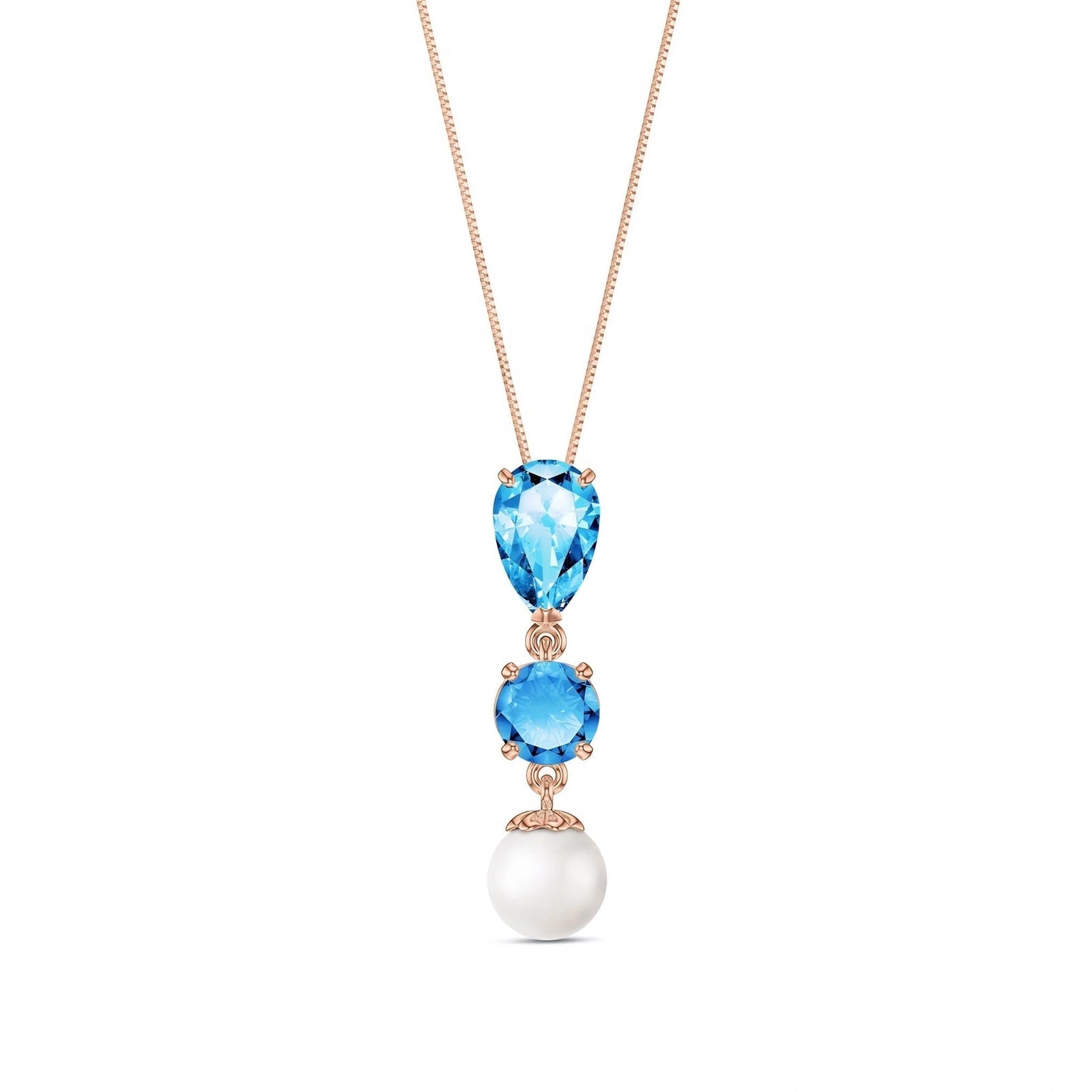 Rose Gold Atelier Necklace Blue Topaz 10K — Domitilla