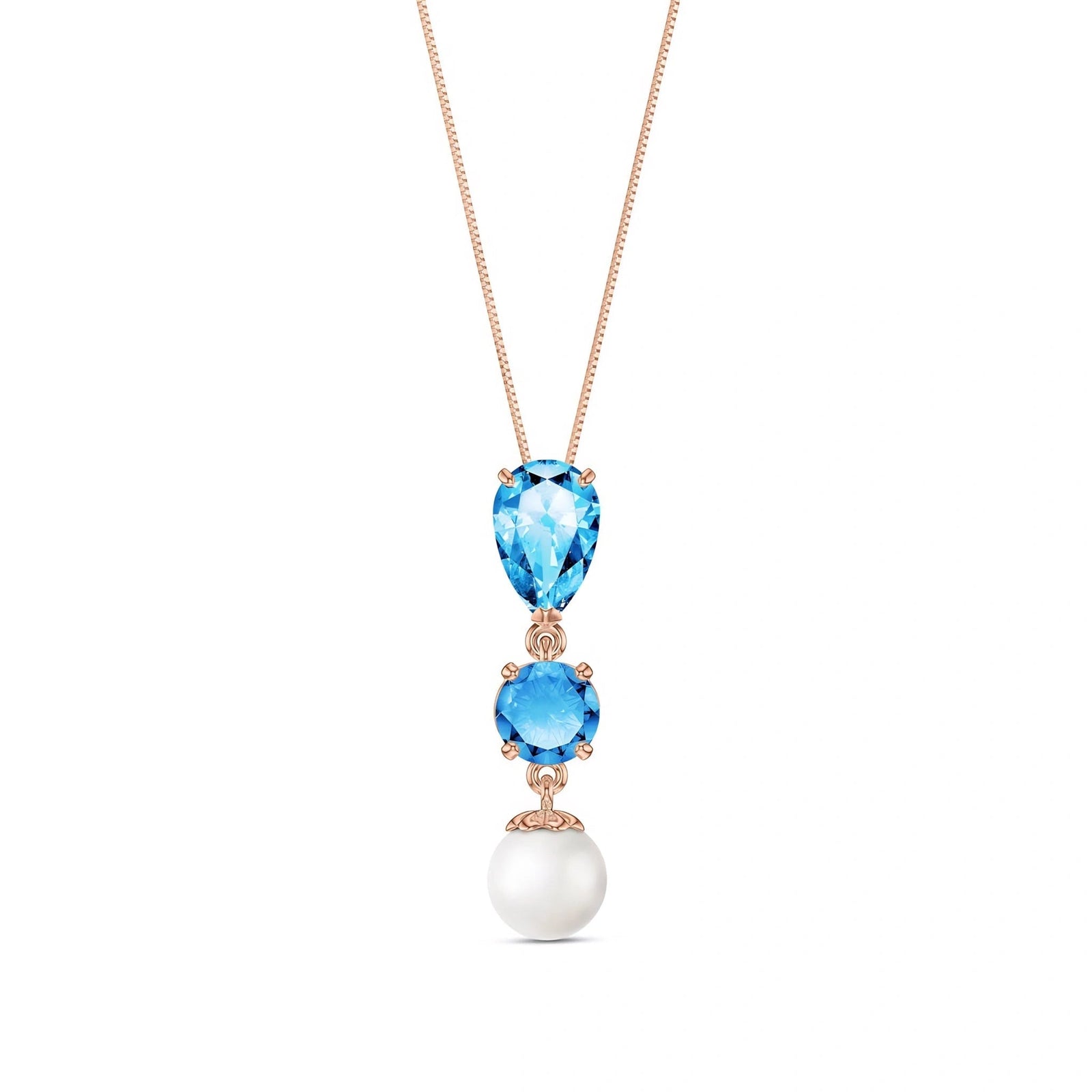 Rose Gold Atelier Necklace Blue Topaz 10K — Domitilla
